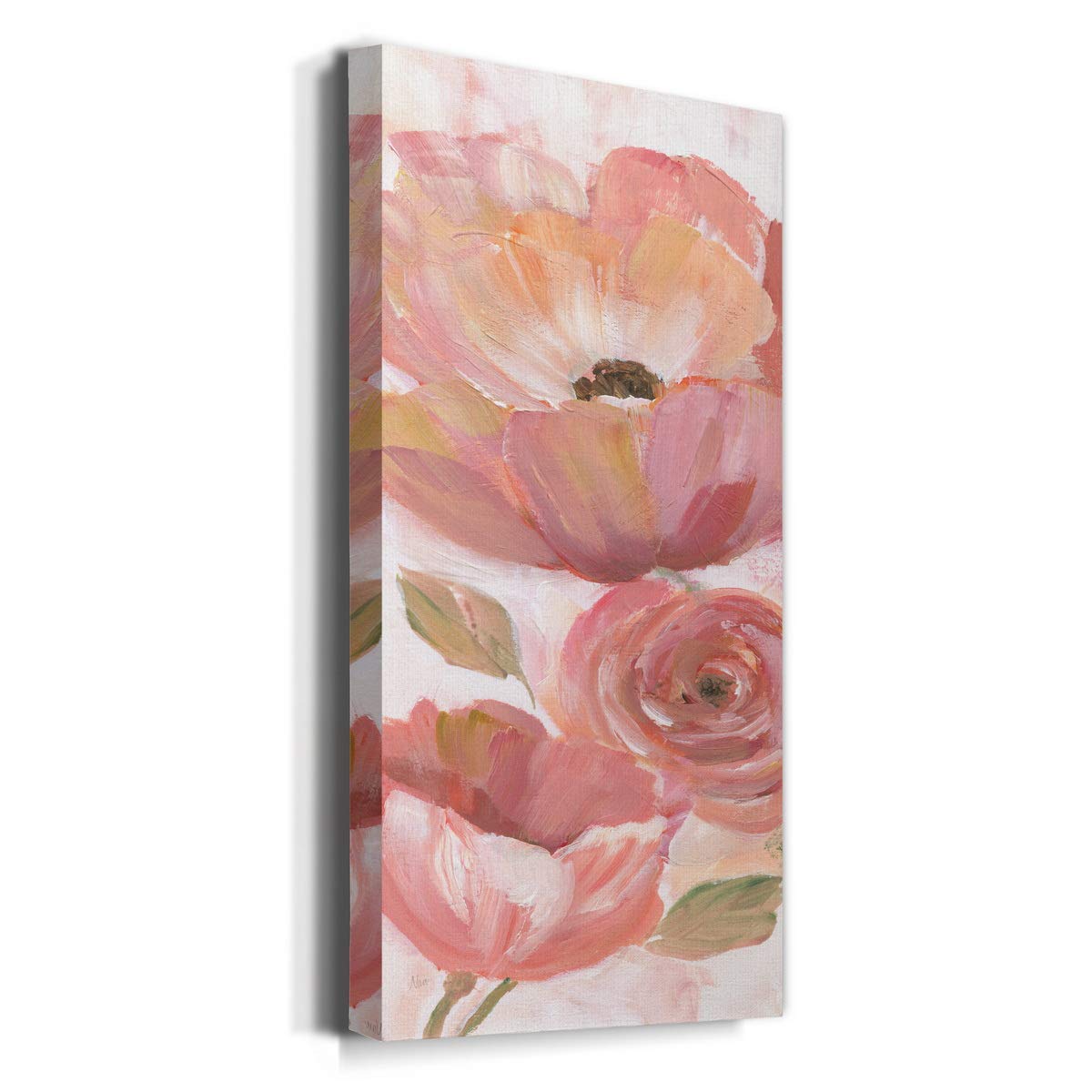 Abstract Red Floral Canvas Wall Art - Modern Flower Painting Print for Home Decor, 20