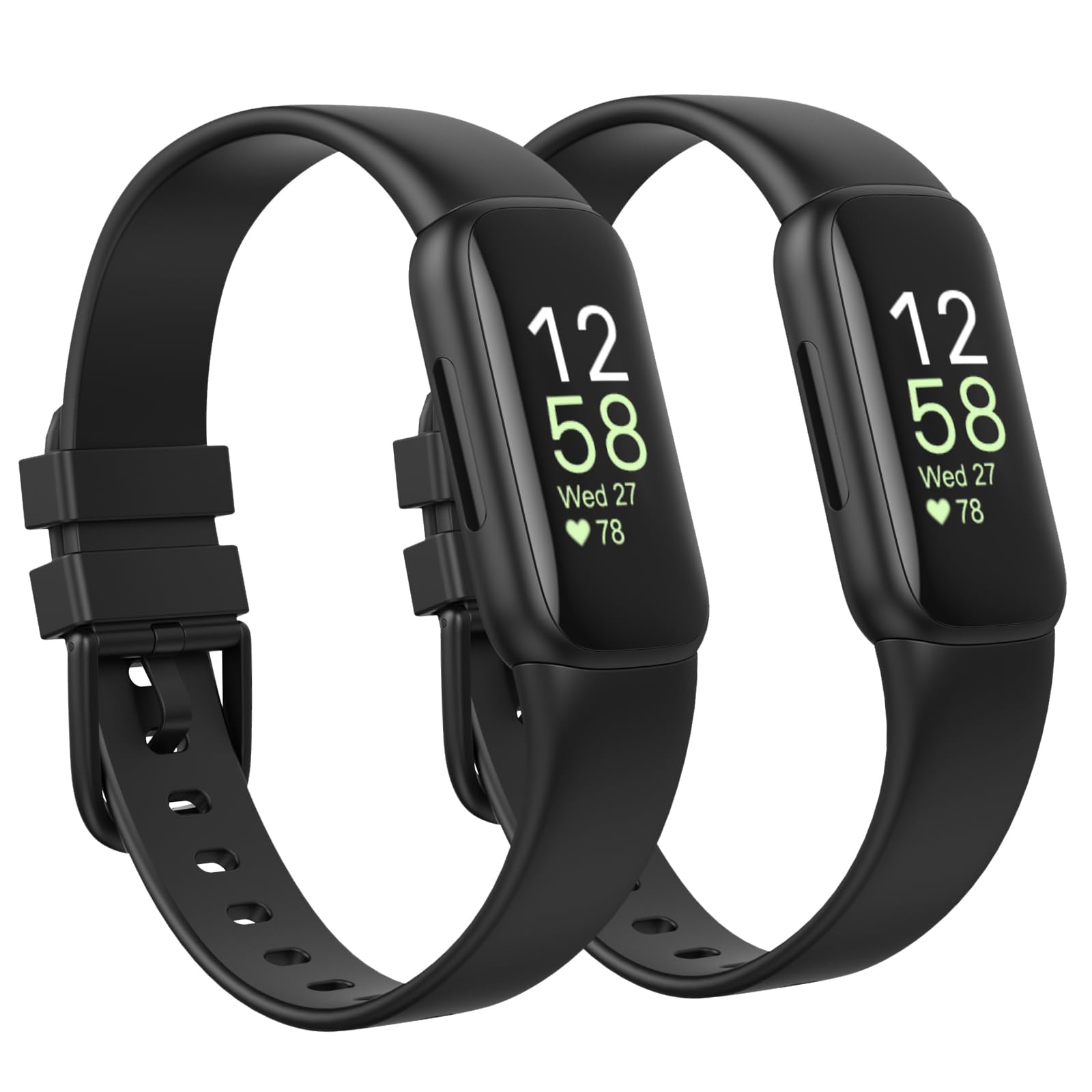 2 Pack Waterproof Replacement Bands for Fitbit Inspire 3 - Soft Sports Wristbands for Women & Men | Durable & Comfortable Fitness Tracker Accessories for Running, Swimming & Daily Wear