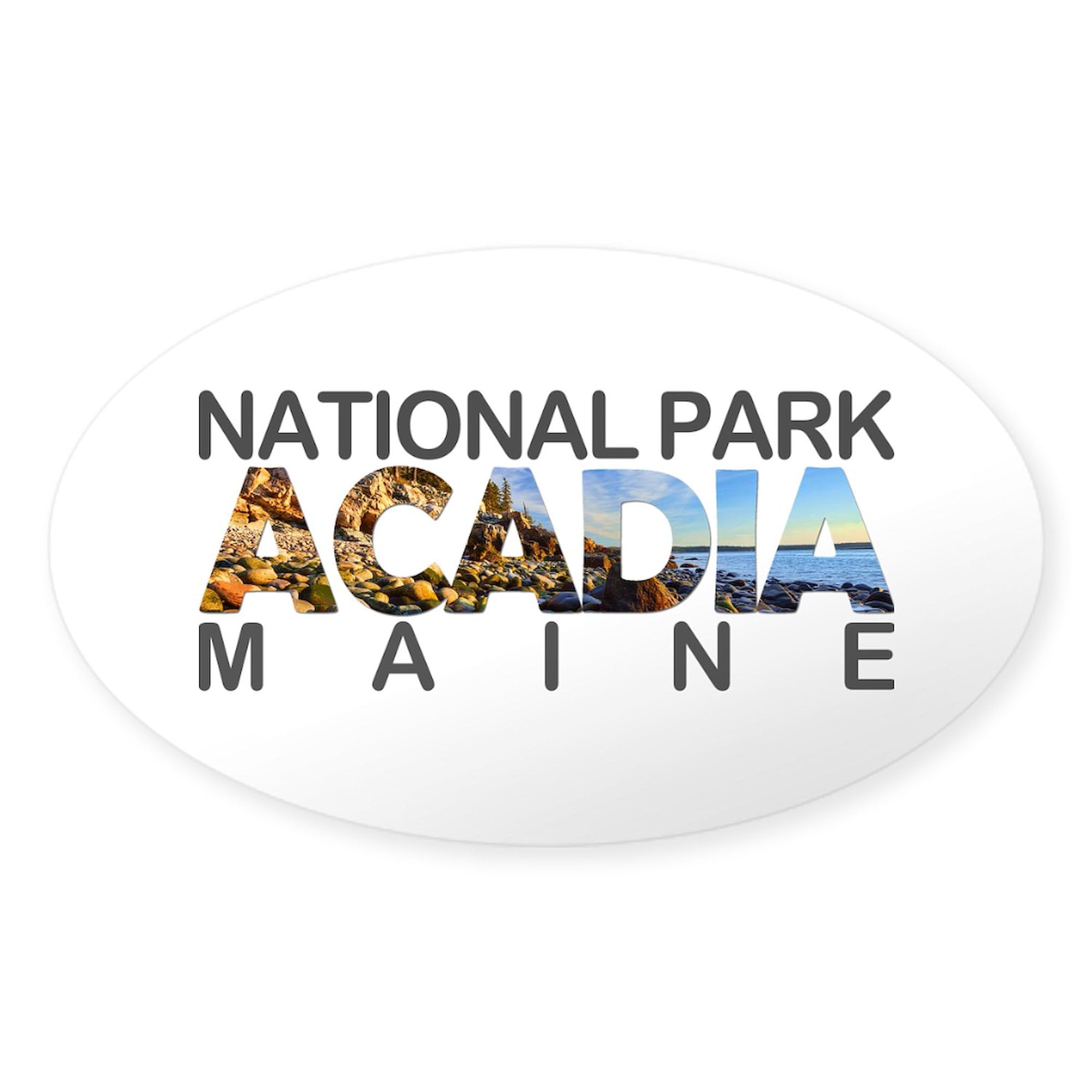 Acadia Maine Oval Car Bumper Sticker - Durable Vinyl Decal for Cars & Laptops