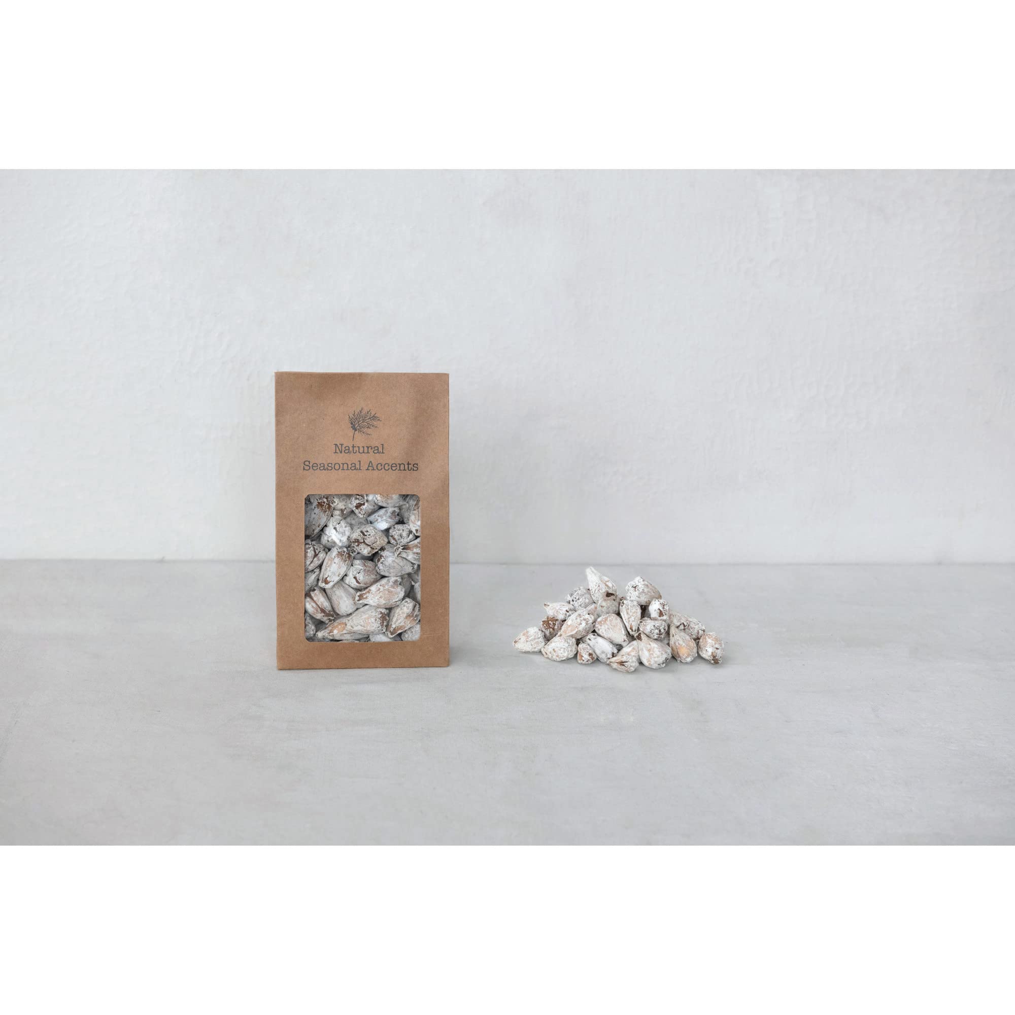 Creative Co-Op Natural Dried Hala Fruit in Eco-Friendly Kraft Bag - Perfect for Home Decor, Hawaiian Crafts & Tropical Party Decorations