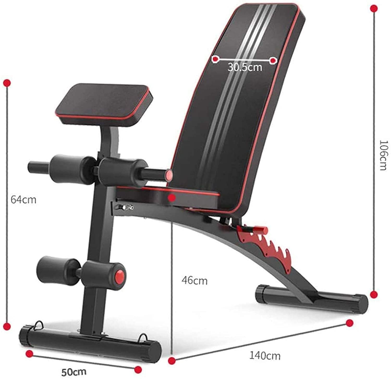 Adjustable Weight Bench for Full Body Workout - Foldable Home Gym Strength Training Bench Press for Men & Women - Perfect for Squats, Dumbbell Exercises & Strength Training (Black)