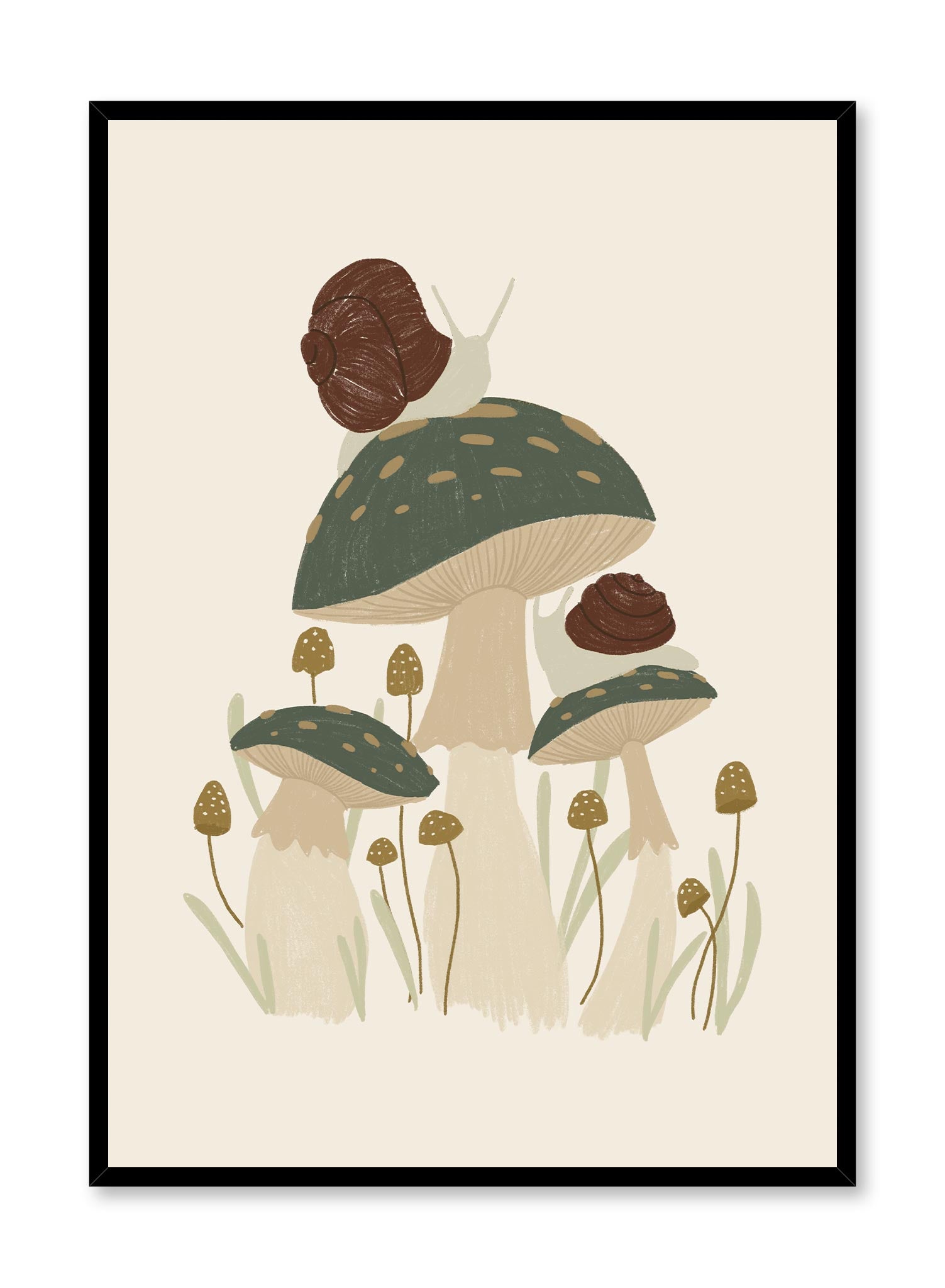 Mushroom Lookout Wall Art Print - Vintage Botanical Poster for Home & Office Decor - Perfect for Living Room, Bedroom or Kitchen Decoration