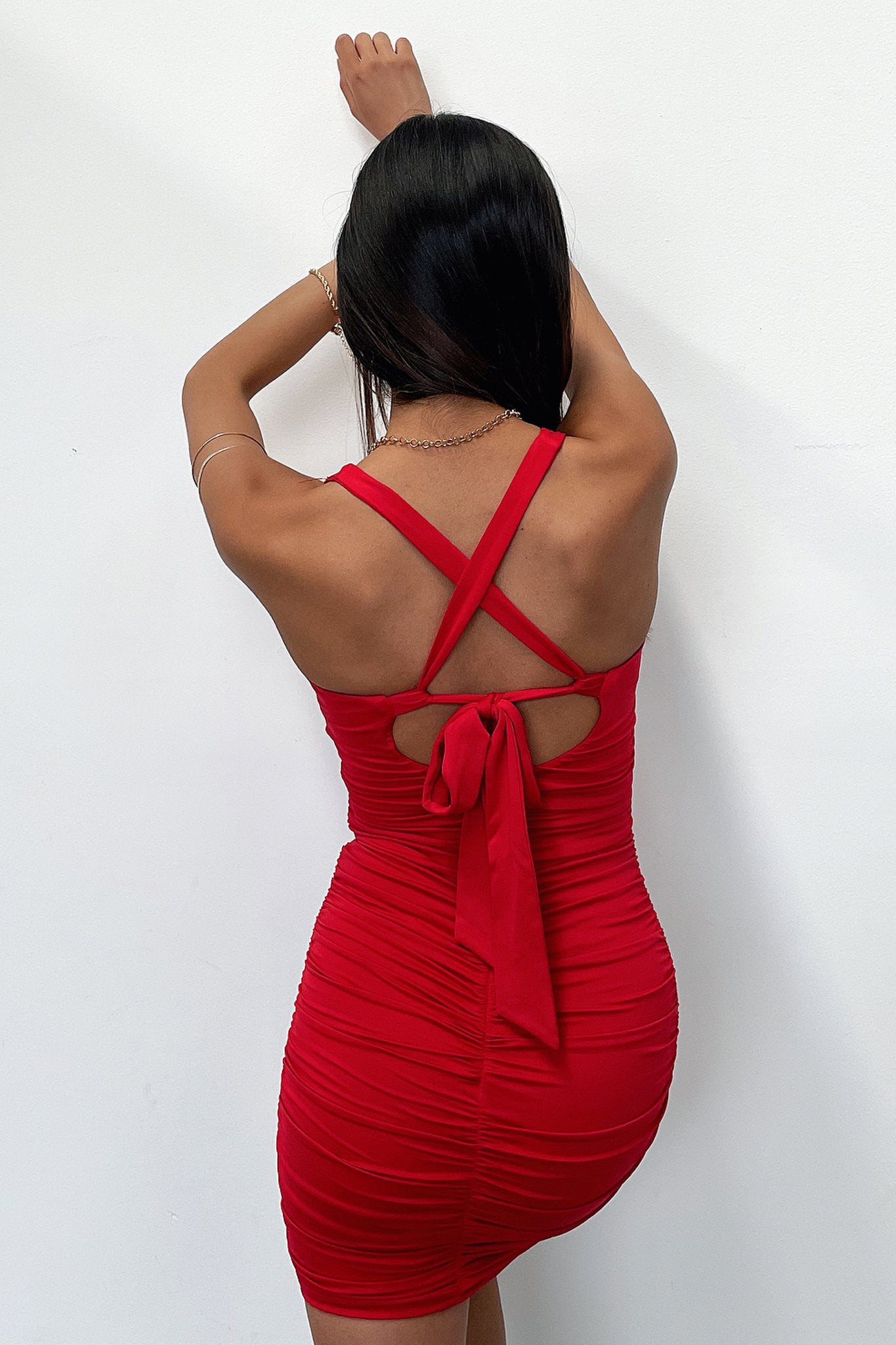 Autumn Red Dress for Women - Stylish Fall Fashion Long Sleeve Dress for Parties, Dates & Office Wear