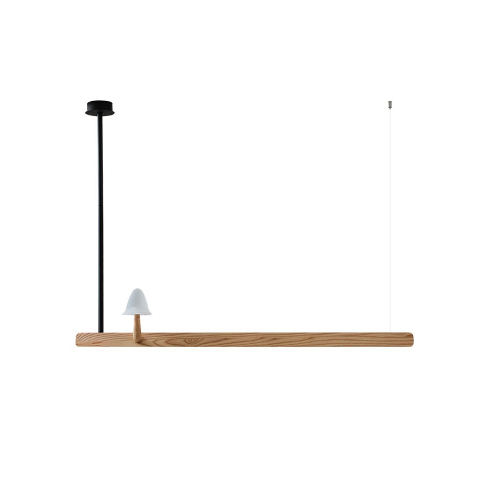 Elegant Mushroom Beam Chandelier - Modern Wooden Ceiling Light Fixture for Dining Room, Bedroom & Living Room Decor