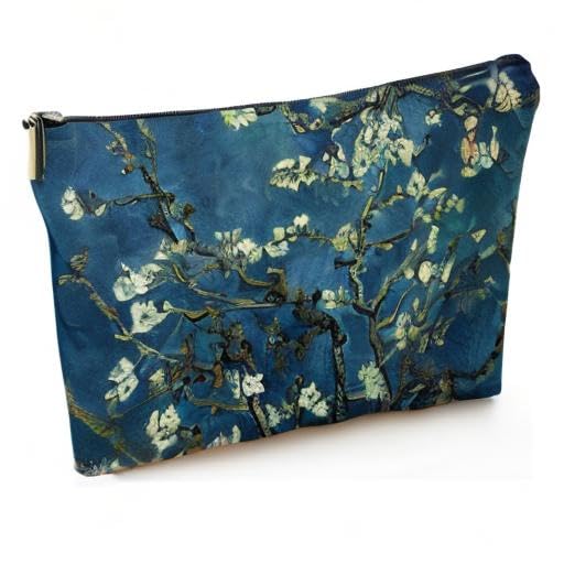 Large Makeup Bag for Women Travel - Waterproof Cosmetic Organizer with Zipper, 7x10 Inch Toiletry Pouch (Almond Blossom) - Perfect for Travel, Gym, and Daily Makeup Storage