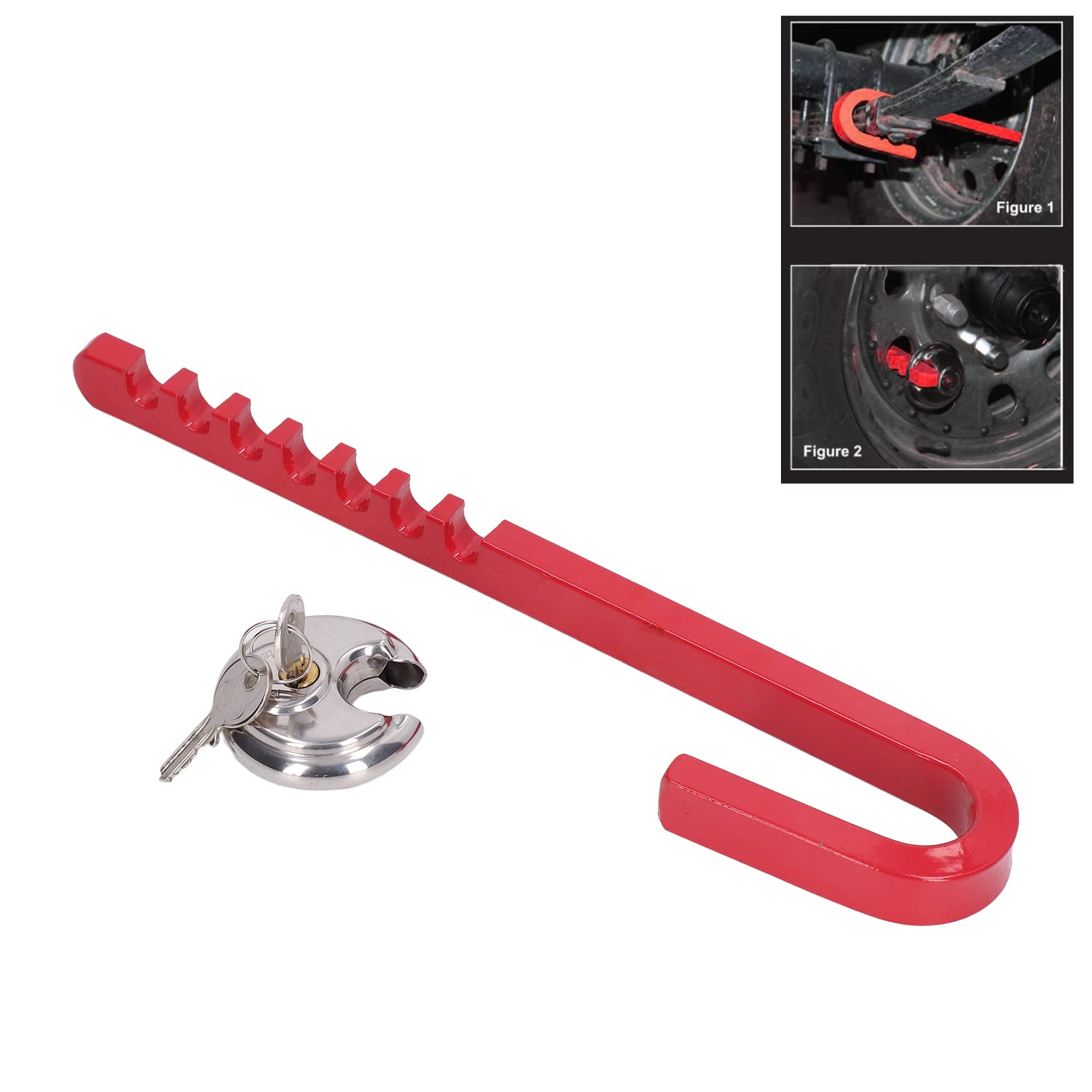 J-Type Universal Wheel Clamp Lock - High Strength Anti-Theft Steel Trailer Wheel Lock, Rustproof & Weather Resistant for Cars, RVs, Trucks - Secure Your Vehicle at Campgrounds, Parking Lots & Storage Areas