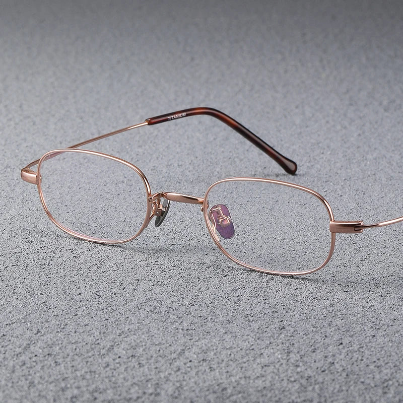 Stylish Black Titanium Oval Full Rim Eyeglasses for Women - Lightweight & Durable Frame (GS503) - Perfect for Office, Reading & Everyday Wear