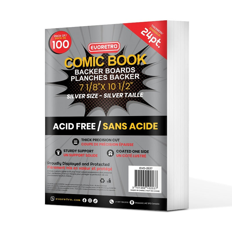Silver Age Comic Backer Boards 24PT - Acid-Free Protection for Comic Book Storage & Display | Perfect for Collectors & Comic Shops
