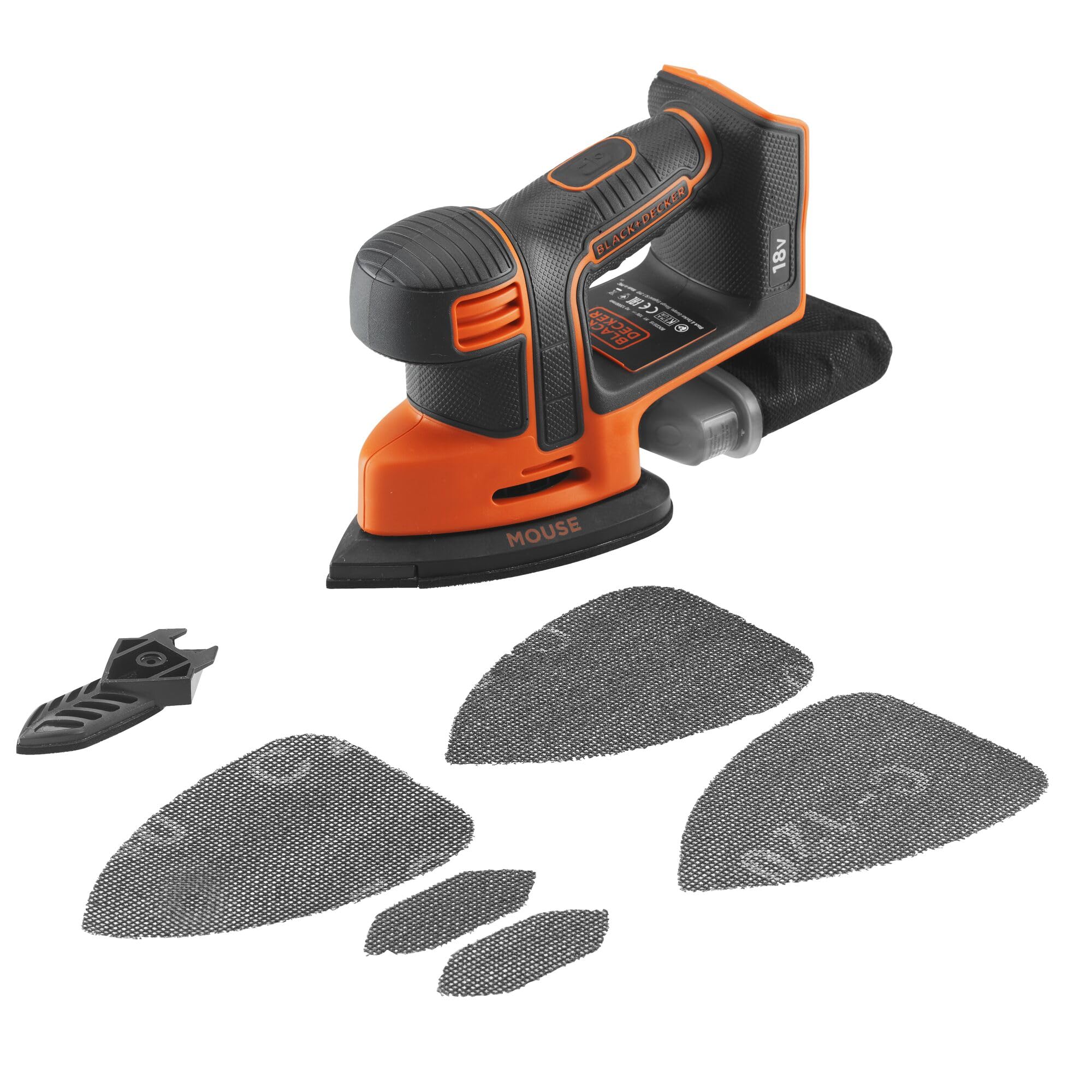 BLACK+DECKER 18V Cordless Mouse Sander BDCDS18N-XJ - Lightweight & Compact for Woodworking, DIY Projects, Furniture Refinishing, and Home Renovations