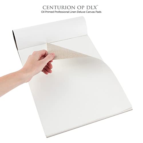 Centurion Deluxe Oil Primed Linen Pad 11x14 Inches - 6 Pack (10 Sheets per Pad) | 11 oz Premium No Bleed Art Paper | Lightweight Travel Sketchbook for Plein Air Painting, Oil & Acrylic Techniques | Perfect for Outdoor Artists & Studio Work
