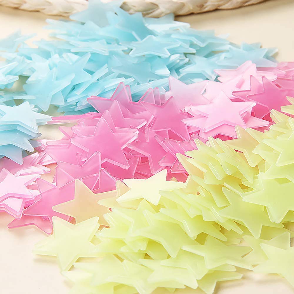 Glow in The Dark Stars Stickers - 200 Luminous Wall Decals for Kids Bedroom & Nursery - Perfect for Ceiling Decor, Night Light, and Space-Themed Room Design