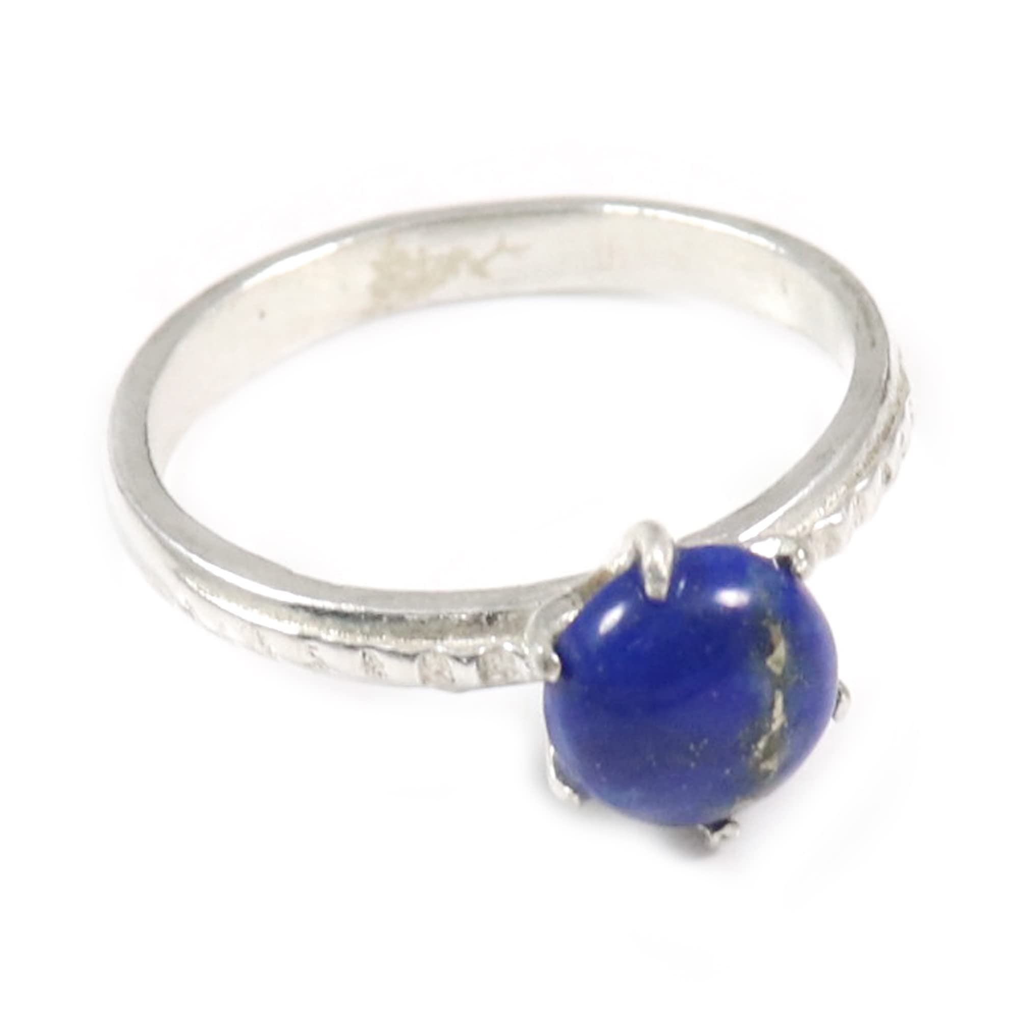 Lapis Lazuli Gemstone Band Ring for Men & Women - 925 Sterling Silver Handmade Jewelry - Perfect Gift for Anniversary, Birthday & Special Occasions - GESR-358C