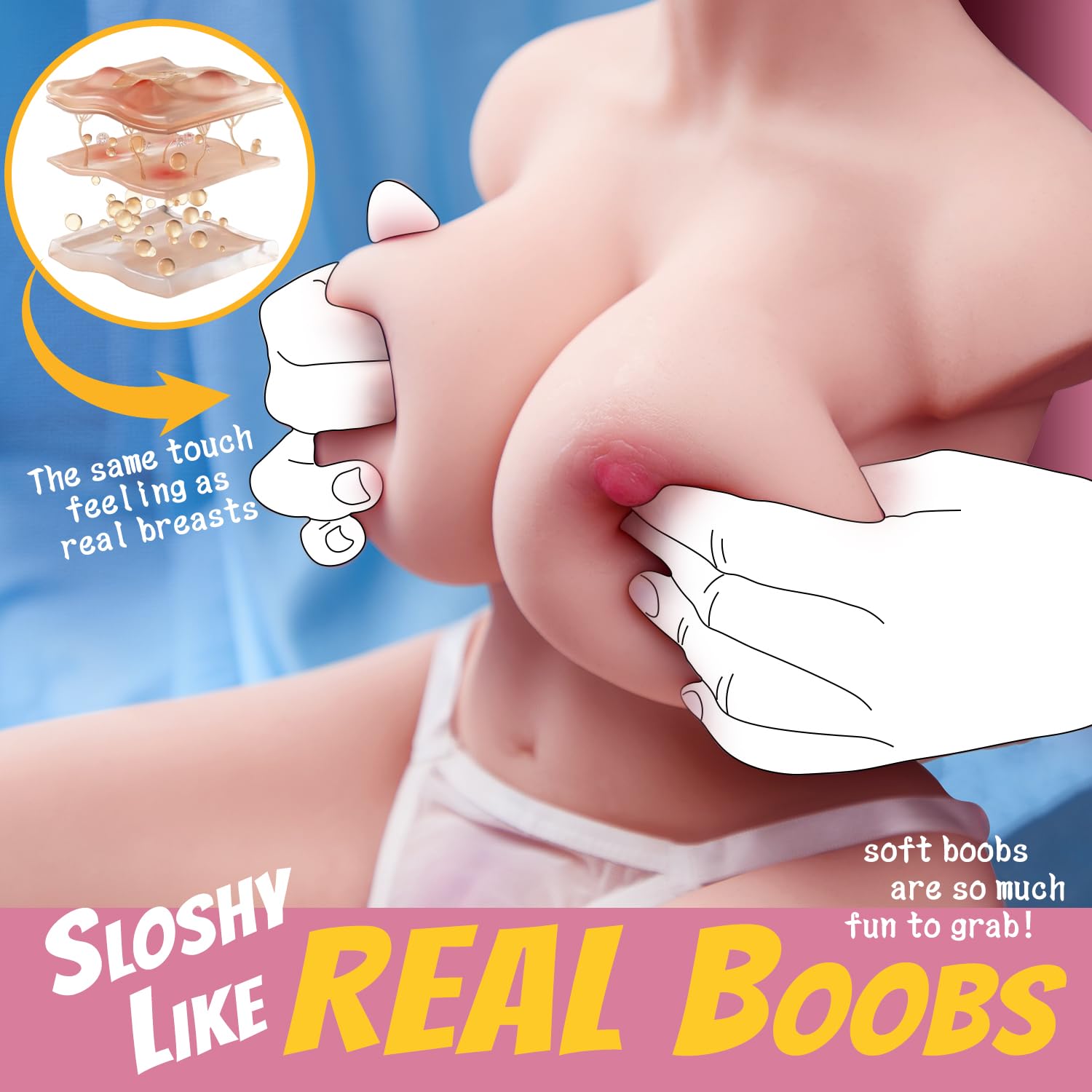 Premium Male Masturbator Sex Doll with Soft Jelly Boobs & Tight Realistic Pussy - Goyha Adjustable Torso Love Doll for Multiple Sex Positions | Adult Sex Toy for Men's Pleasure & Intense Orgasms | Perfect for Solo Play, Couples Fantasy & Discreet Storage