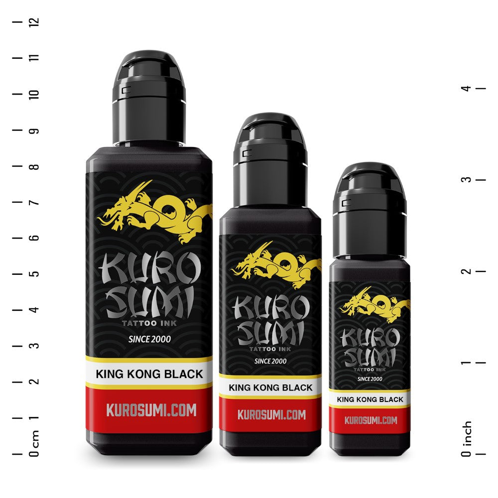 Kuro Sumi King Kong Black Tattoo Ink - Professional High-Quality Tattoo Ink for Artists | Perfect for Sleeves, Tribal & Blackwork Tattoos