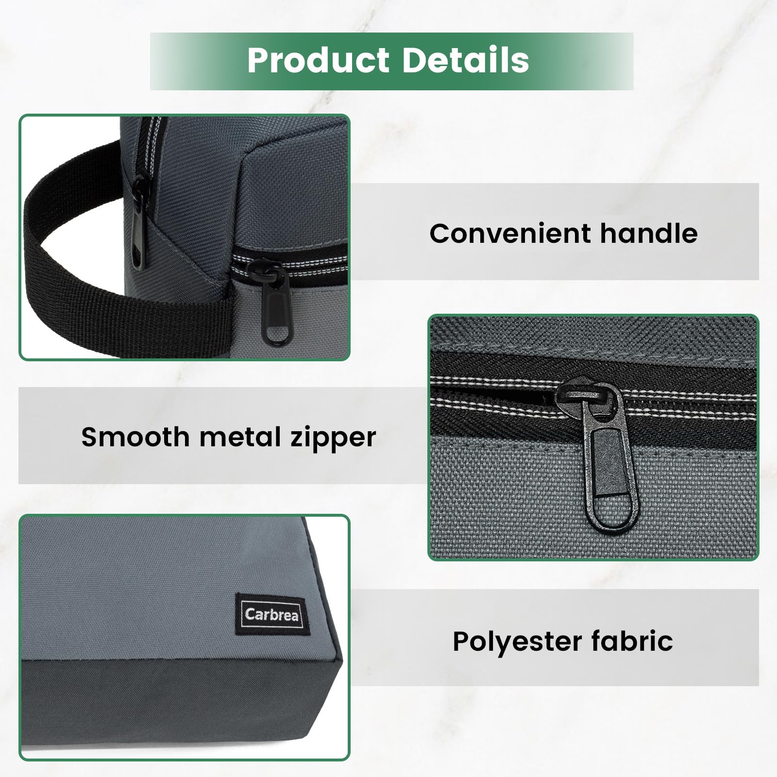 Travel Toiletry Bag for Men - Compact Waterproof Skincare & Grooming Organizer with Hanging Hook - Perfect for Business Trips, Gym, Camping & Vacation (Grey)