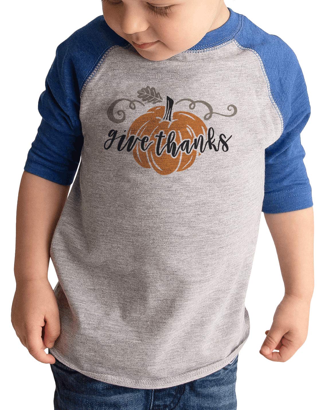 7 ate 9 Apparel Kids Thanksgiving Pumpkin Shirt - Cute Fall Holiday Outfit for Boys & Girls - Perfect for Family Gatherings, Autumn Photos & Turkey Day Celebrations