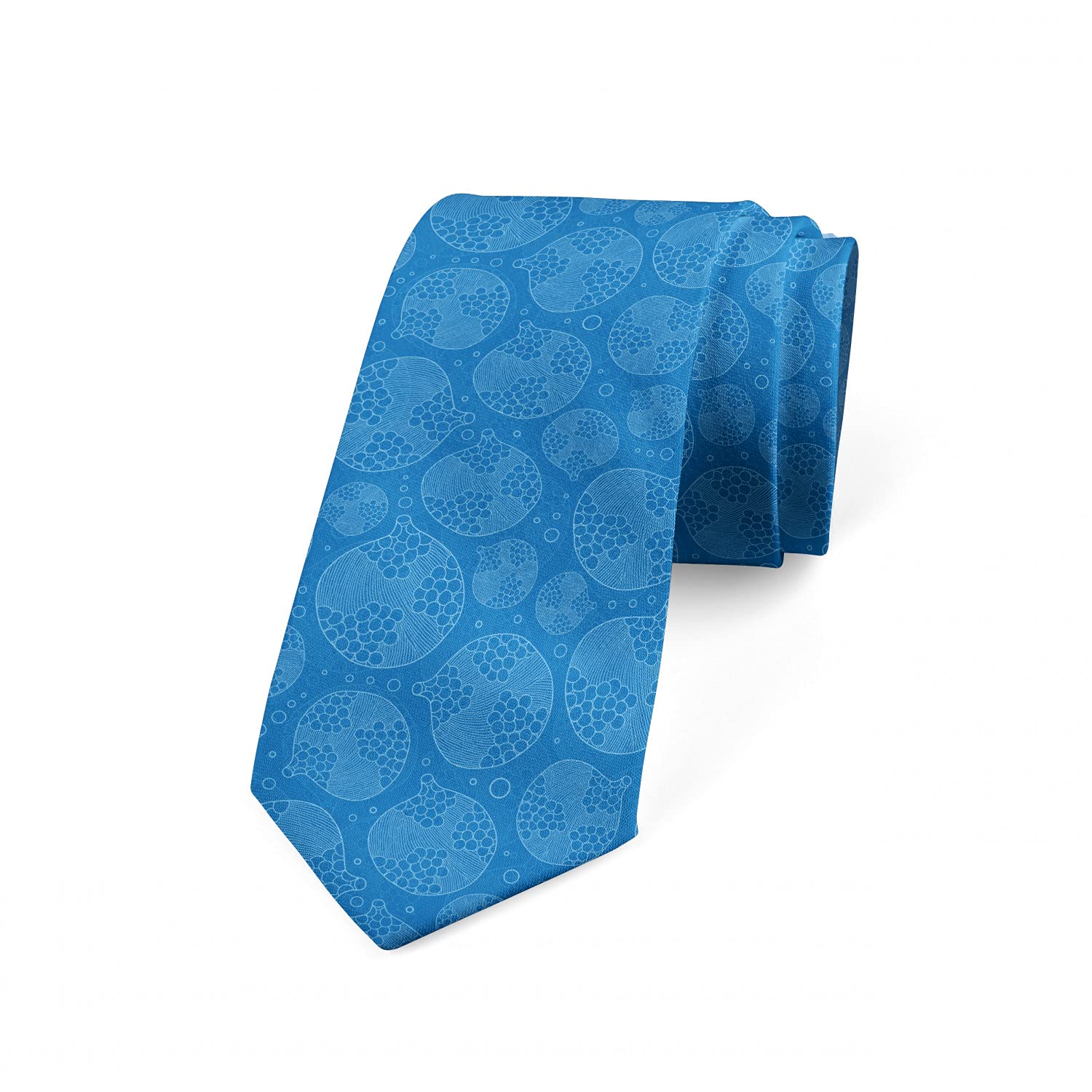 Ambesonne Sea Blue Necktie - Stylish Bubble Blots Design for Office & Formal Events