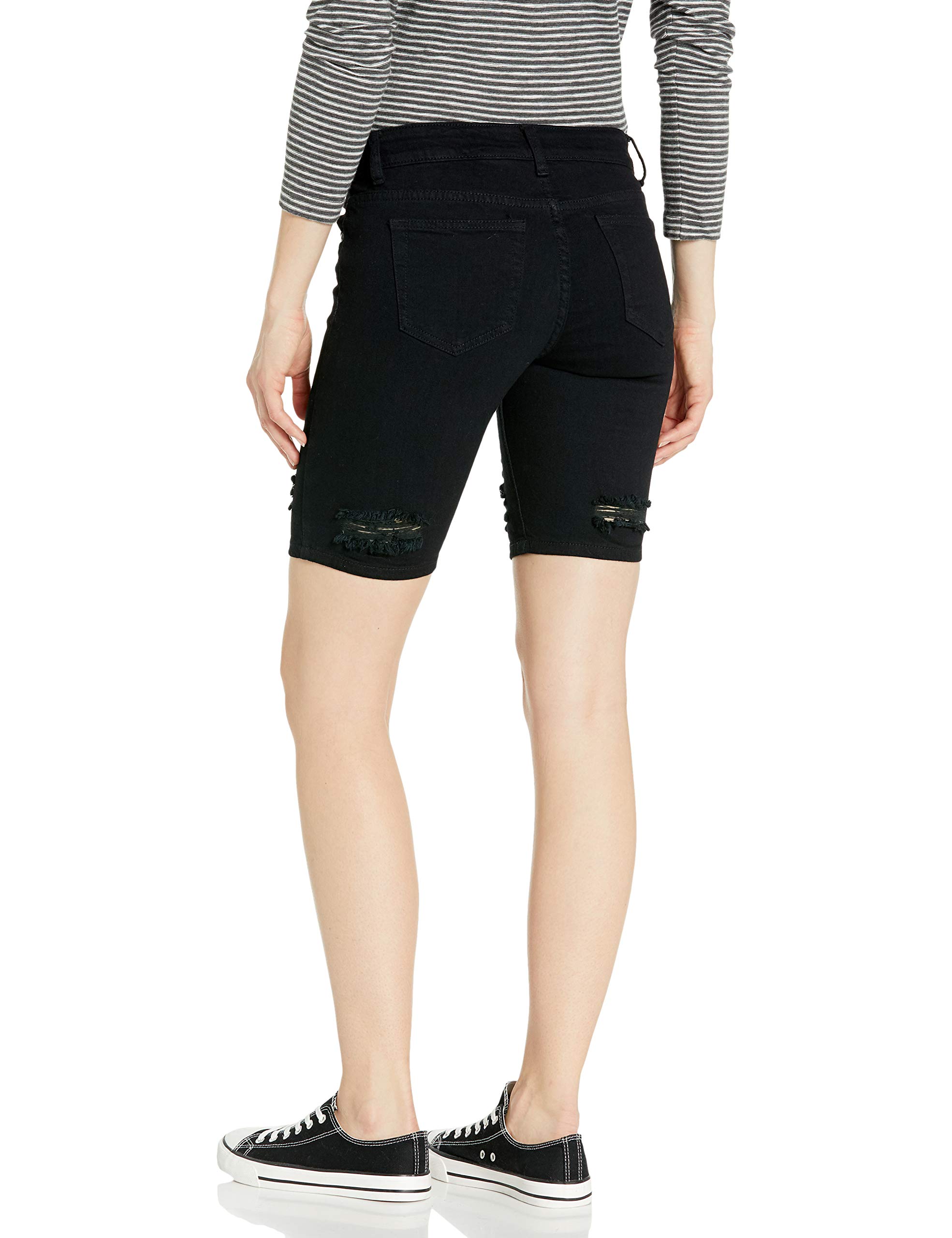 CoverGirl Women's High-Rise Denim Shorts - Stretch Booty Bermuda Capri Jeans for Juniors | Casual Summer Outfits & Beach Wear