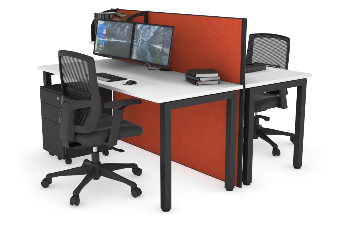 Horizon Quadro 2-Person Office Workstation Bench with Square Legs - 1400L x 700W Dimensions - Perfect for Collaborative Workspaces, Home Offices & Conference Rooms