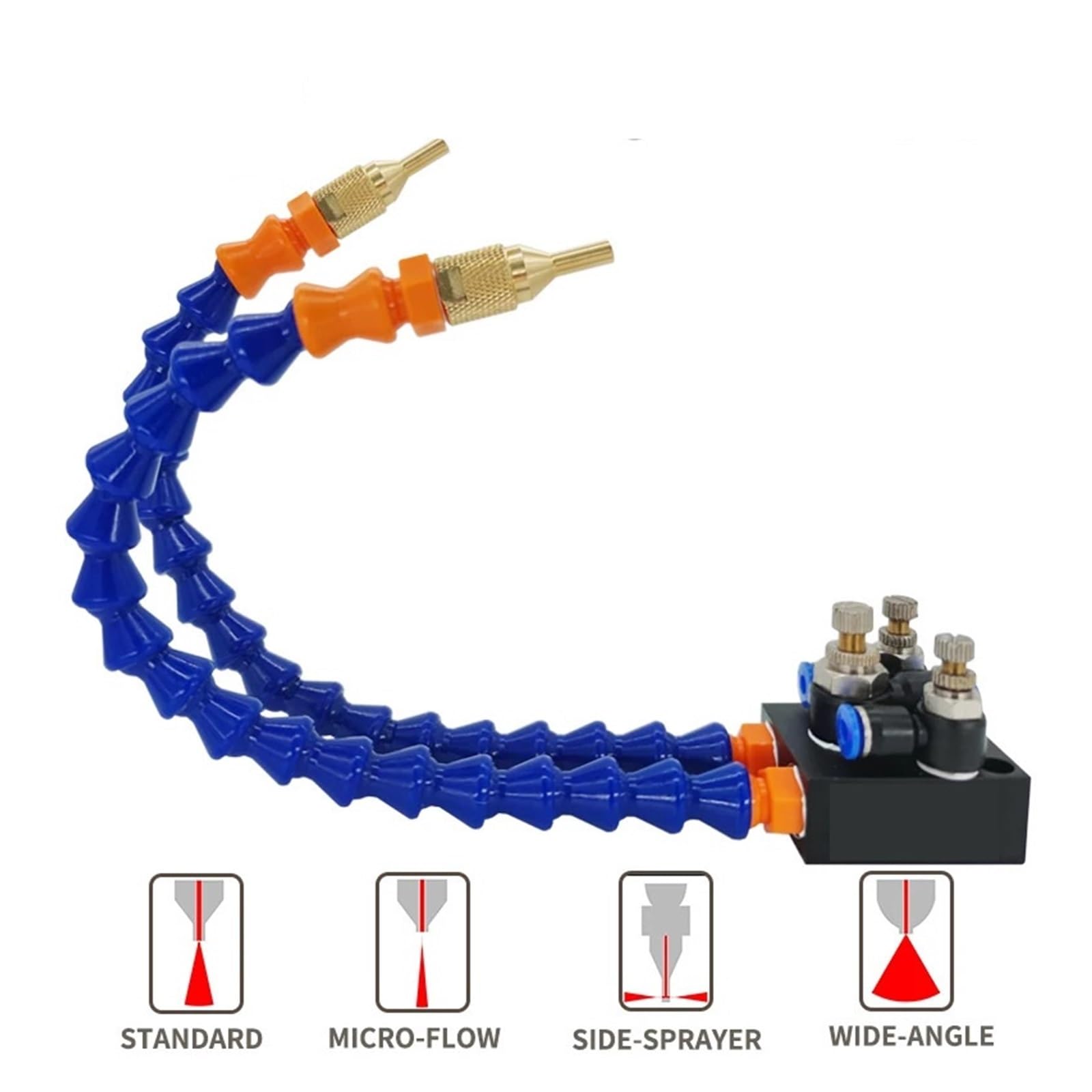 Double Nozzle Mist Coolant Sprayer for CNC Lathe & Milling Machines - High Precision Micro-Flow Lubrication (620ml) - Ideal for Metalworking, Engraving & Coolant Applications
