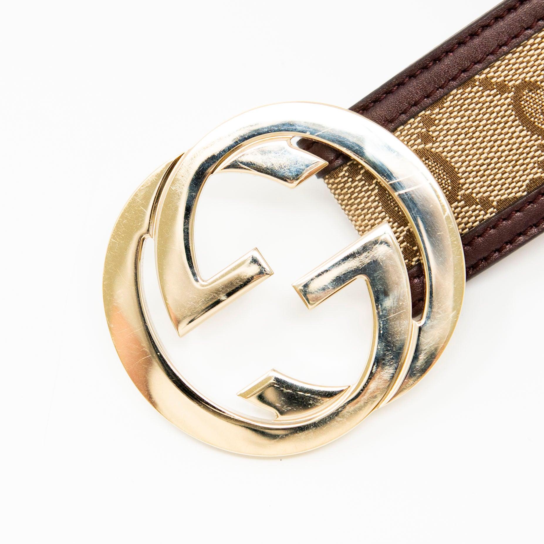 Authentic Gucci Brown Leather Belt for Men - 75 Size | Stylish & Durable Fashion Accessory for Casual & Formal Outfits