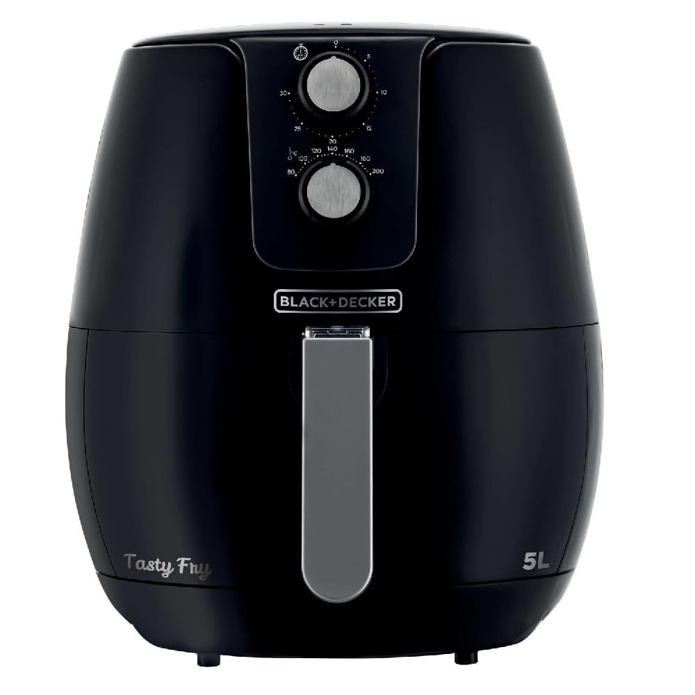 Black Decker Air Fryer with Non-Stick Basket, Timer & Temperature Control, 5L, 127V - Perfect for Healthy Frying, Crispy Snacks & Family Meals