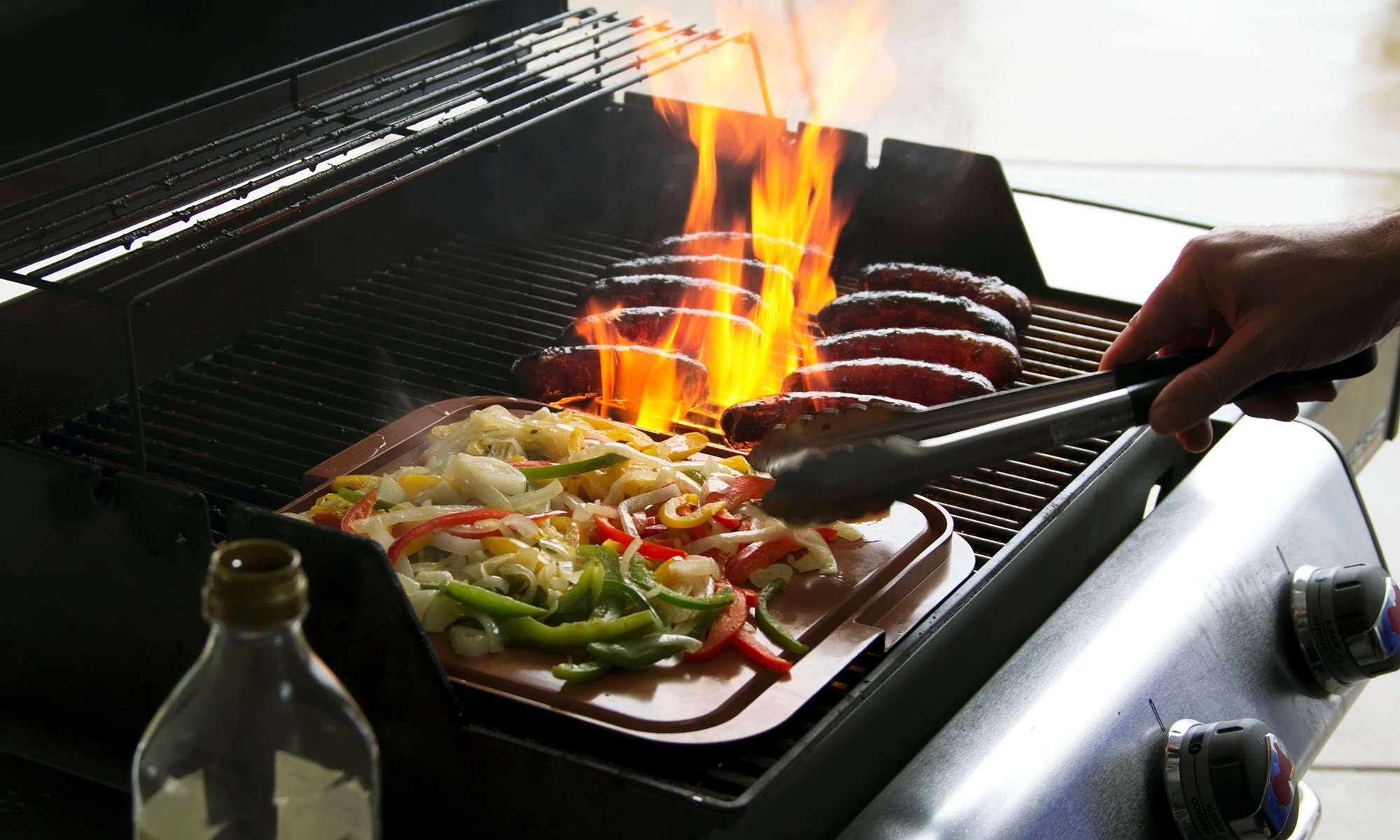 GOTHAM STEEL Nonstick Reversible Grill Griddle Pan - Ti-Cerama Coated Double Sided BBQ Griddle for Indoor & Outdoor Cooking - Perfect for Burgers, Steaks, Pancakes & More - As Seen on TV