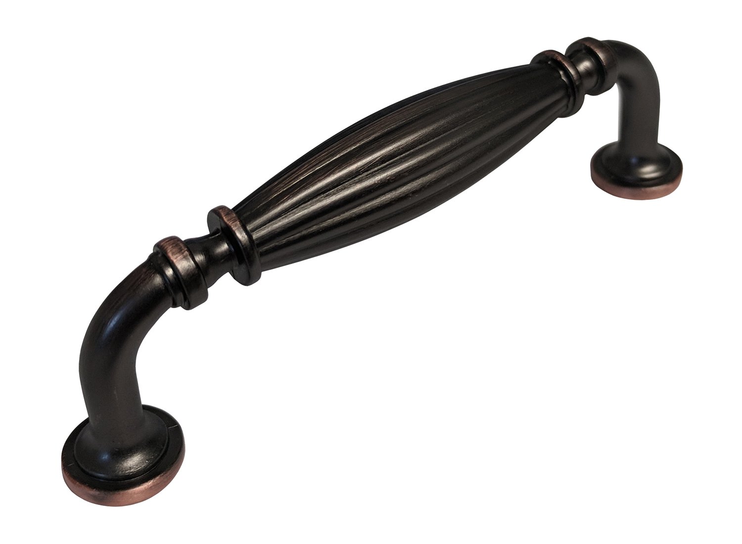 5 Pack Oil Rubbed Bronze Cabinet Knobs - Fluted Drawer Pulls 3 3/4