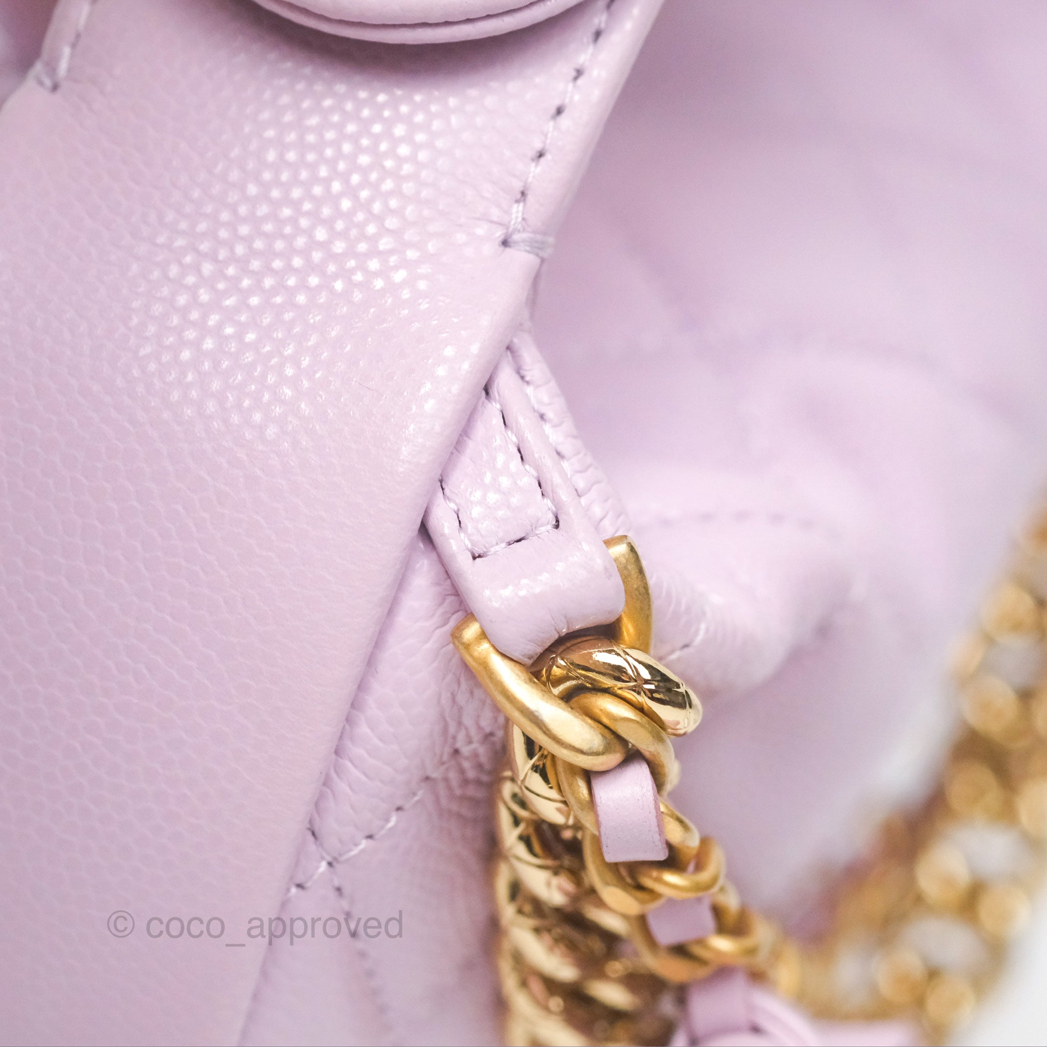 Chanel Bow Hobo Pouch Bag in Lilac Caviar Leather with Gold Hardware - Perfect for Evening Events & Luxury Gift Giving