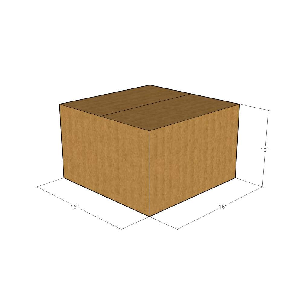 100 New Corrugated Shipping Boxes 16x16x10 Inches - 32 ECT Strength - Heavy Duty Moving & Storage Boxes for Ecommerce, Packing, Shipping, and Home Organization