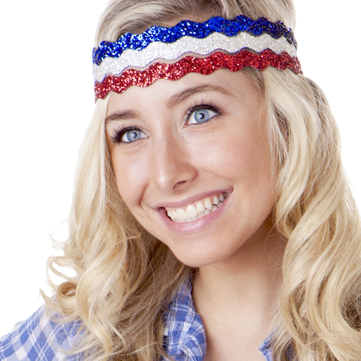 Hipsy Adjustable No-Slip American Flag Headband for Women - 4th of July Patriotic Hair Accessories (Multi-Pack) - Perfect for Independence Day Celebrations, Sports Events & Patriotic Parties