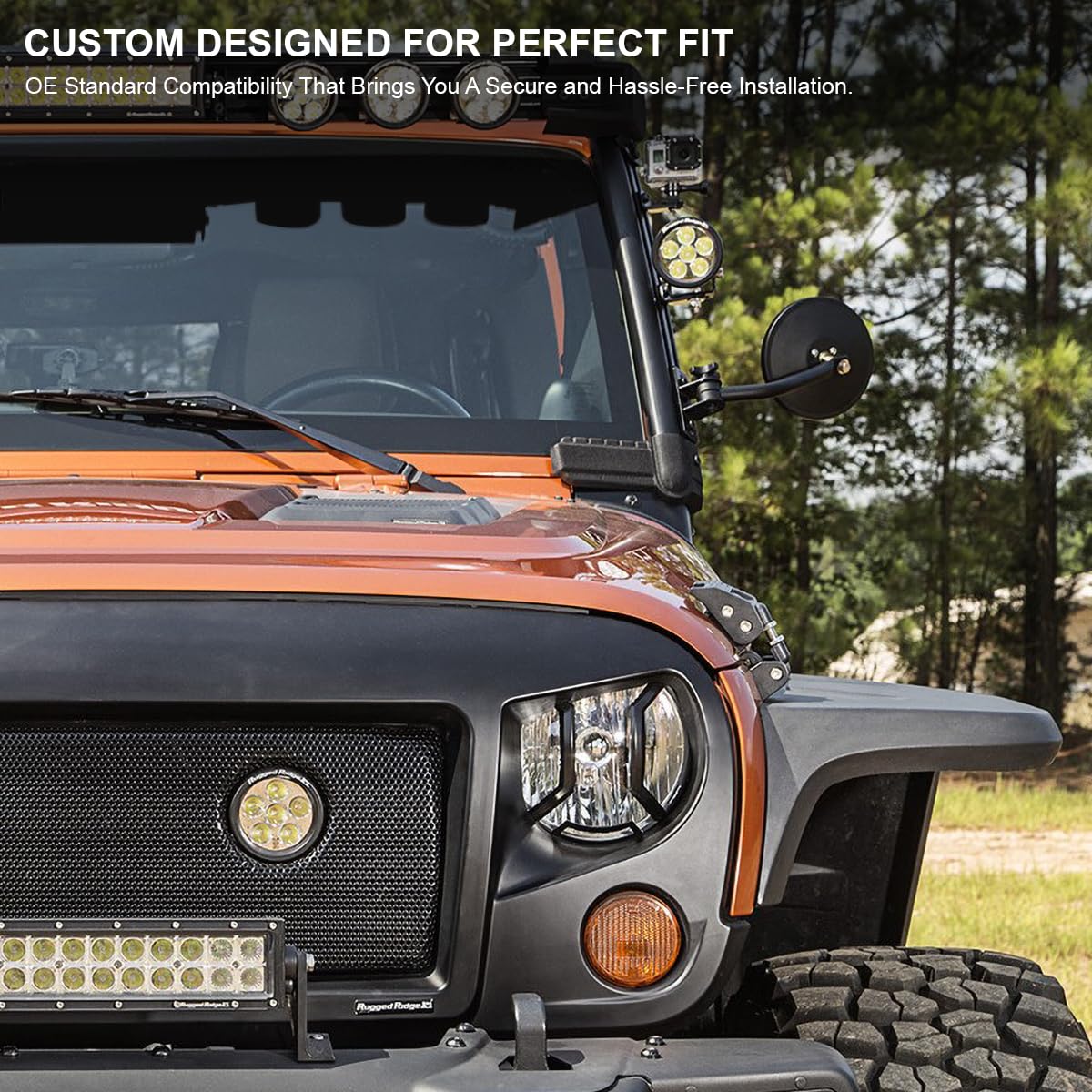Spec-D Tuning Quick Release Side Mirrors for Jeep Wrangler TJ (1997-2006), JK (2007-2018), LJ (2004-2006), JKU (2007-2018) - Easy Installation & Off-Road Ready - Perfect for Trail Riding & Jeep Upgrades