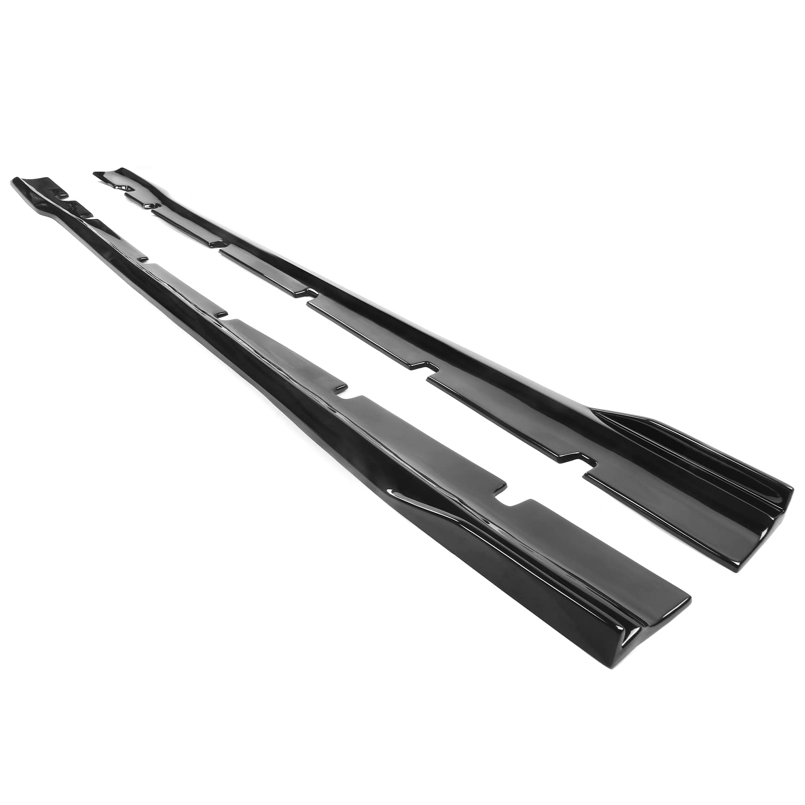 IKON MOTORSPORTS Side Skirts for 2020-2023 Dodge Charger Widebody Sedan 4-Door | Gloss Black PP Rocker Panel Extensions | Left & Right Hand Fitment | Enhance Style & Protection for Street Racing & Car Shows