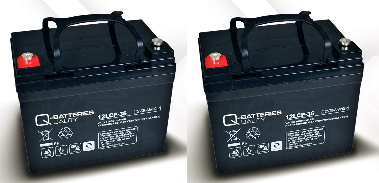 Q-Batteries Replacement Battery for Shoprider Portas 2 St 12LCP - 36V/12V - 36Ah AGM VRLA Deep Cycle Battery - Perfect for Mobility Scooters, Wheelchairs, and Medical Equipment