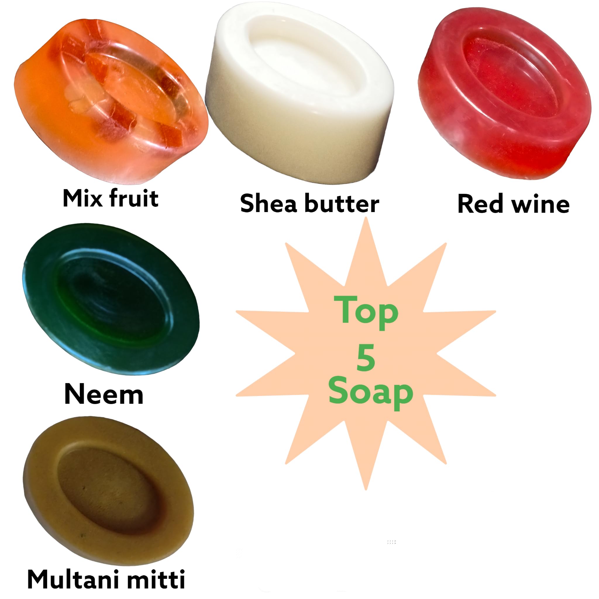 Best 5 Bar Soap Set - 550g Natural Handmade Soap for Skin Care, Moisturizing & Cleansing - Perfect for Daily Use, Travel & Gifts