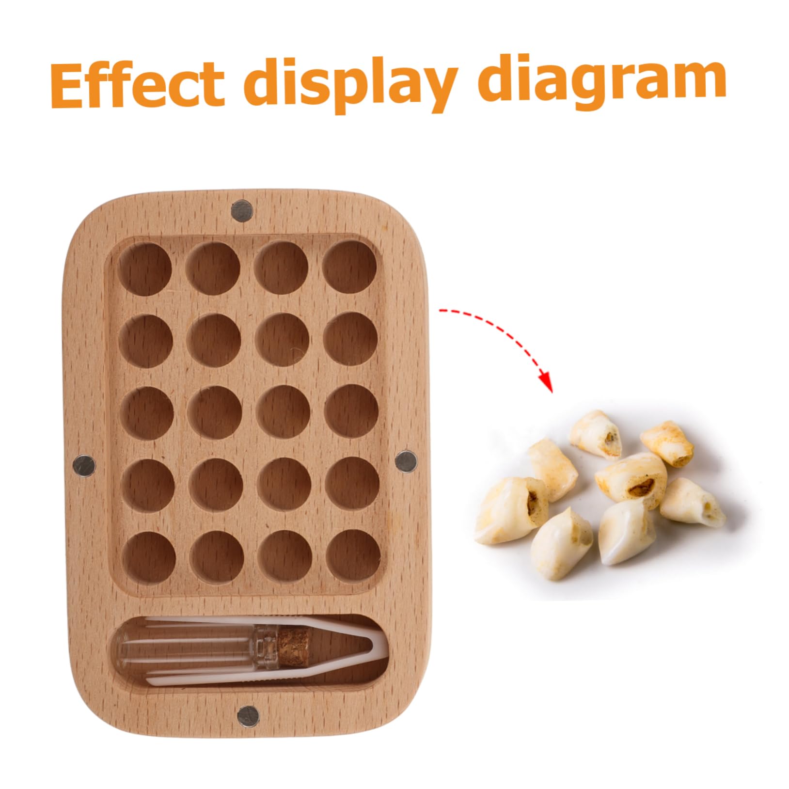 IWOWHERO Wooden Baby Tooth Keepsake Box - First Tooth Storage Container for Kids, Tooth Fairy Holder, Memory Box for Baby Teeth - Perfect for Baby's First Tooth, Tooth Fairy Gifts & Childhood Memorabilia
