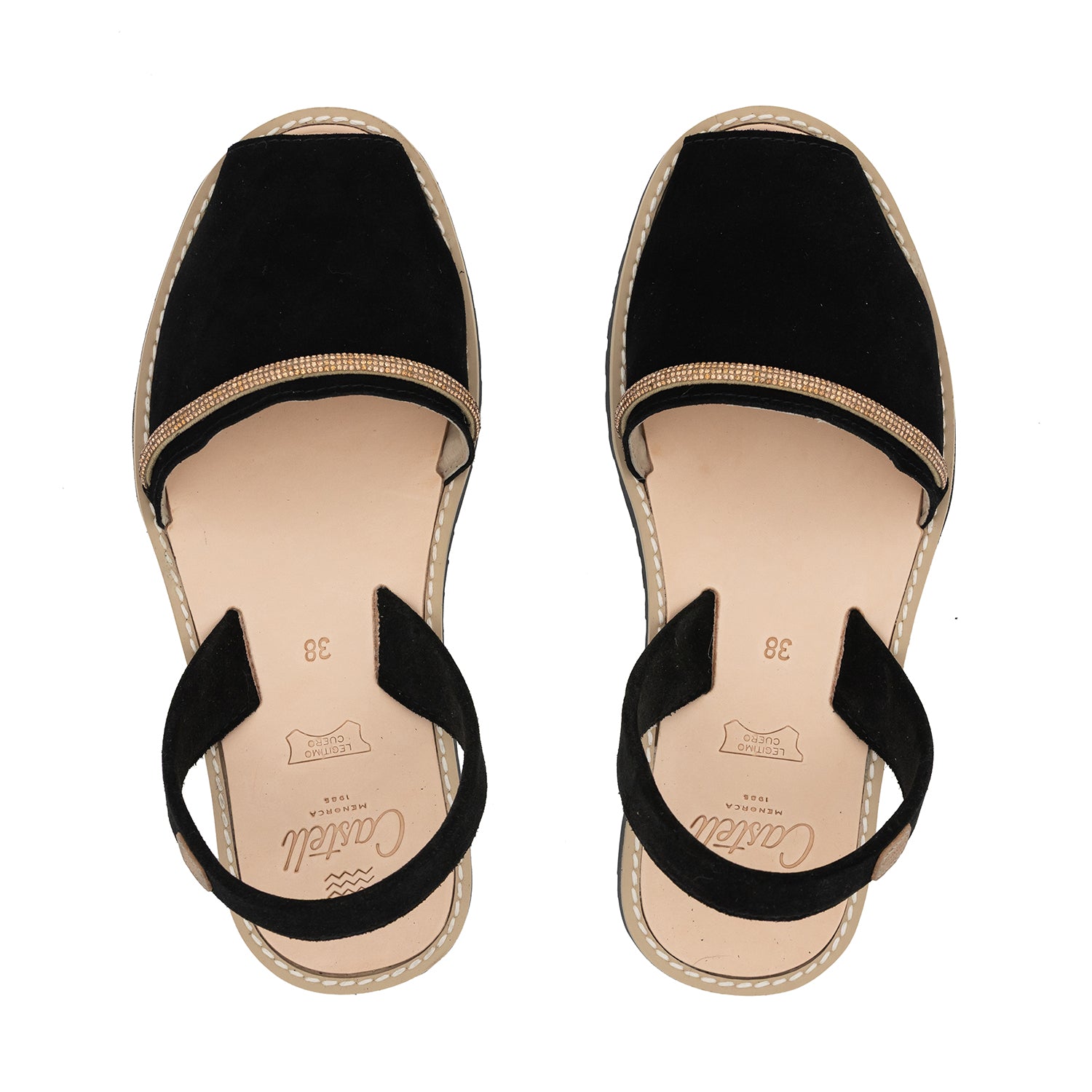 Open Toe Leather Menorcan Sandals with Sling Back - Madona 1056R 2H Brillante | Comfortable Summer Casual Shoes for Beach, Vacation & Outdoor Walking