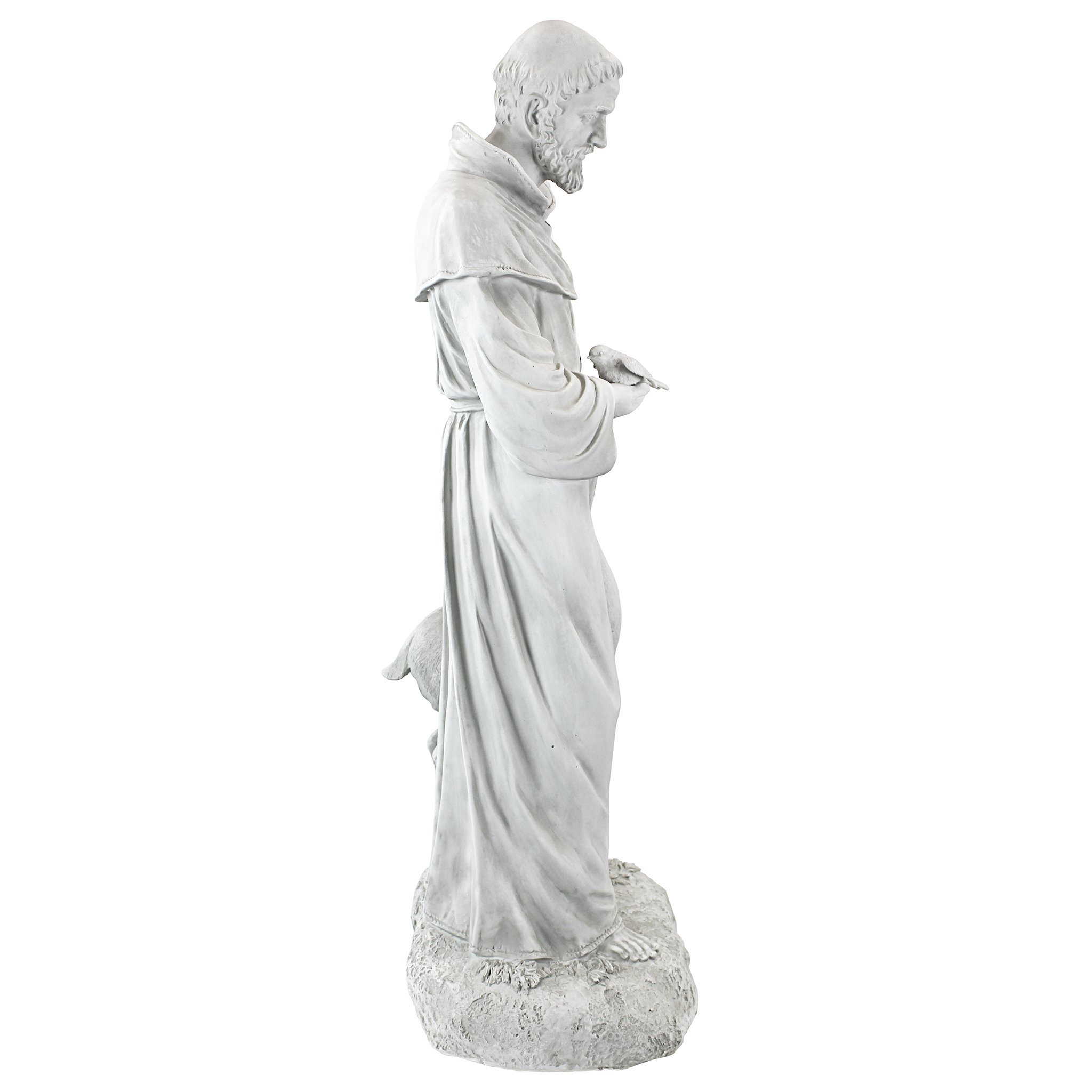 Design Toscano St. Francis of Assisi Garden Statue - 37 Inch Tall Patron Saint of Animals Outdoor Religious Decor, Cast Stone Resin with Antique Finish - Perfect for Garden, Patio, Church or Yard Decoration