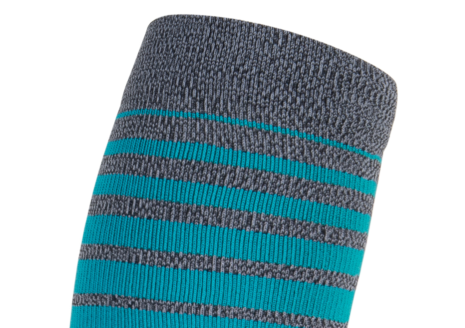 Best Compression Calf Sleeves 15-20 mmHg for Running & Recovery - Gray/Teal Stripe Design - Ideal for Athletes, Nurses & Travelers