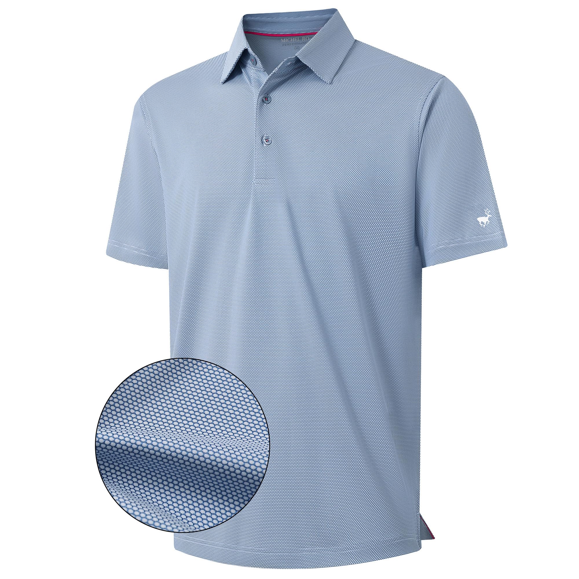 Men's Performance Polo Shirt - Lightweight Dry Fit Short Sleeve Golf Shirt with Jacquard Collar | Breathable Casual & Athletic Wear for Golf, Tennis & Outdoor Activities