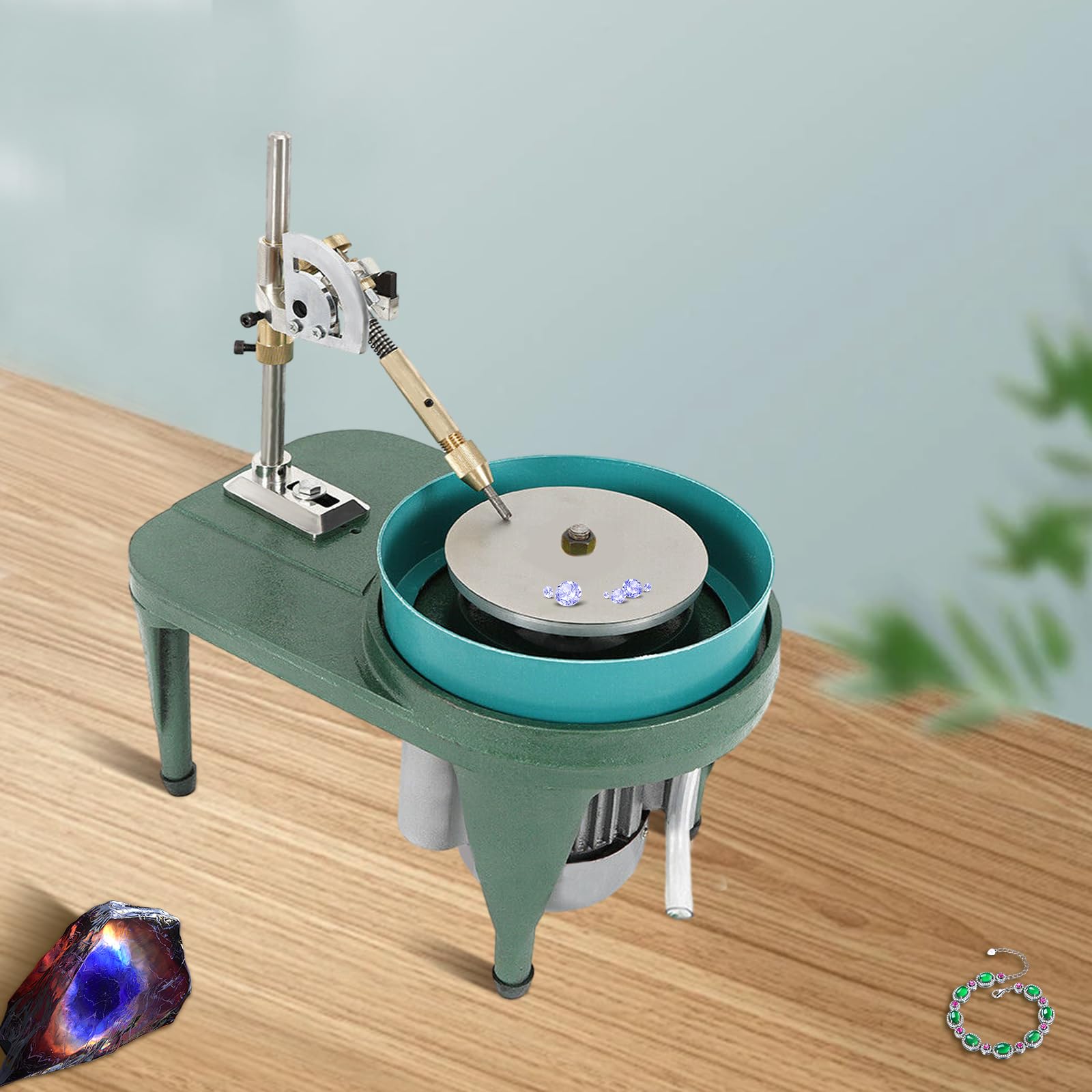 Professional Jewelry Polishing Machine 110V 60Hz 180W - Gemstone Grinding & Faceting Benchtop Polisher Tool for Jewelers, DIY Crafts, and Gemstone Enthusiasts - Perfect for Jewelry Making, Stone Cutting, and Metal Polishing Workshops
