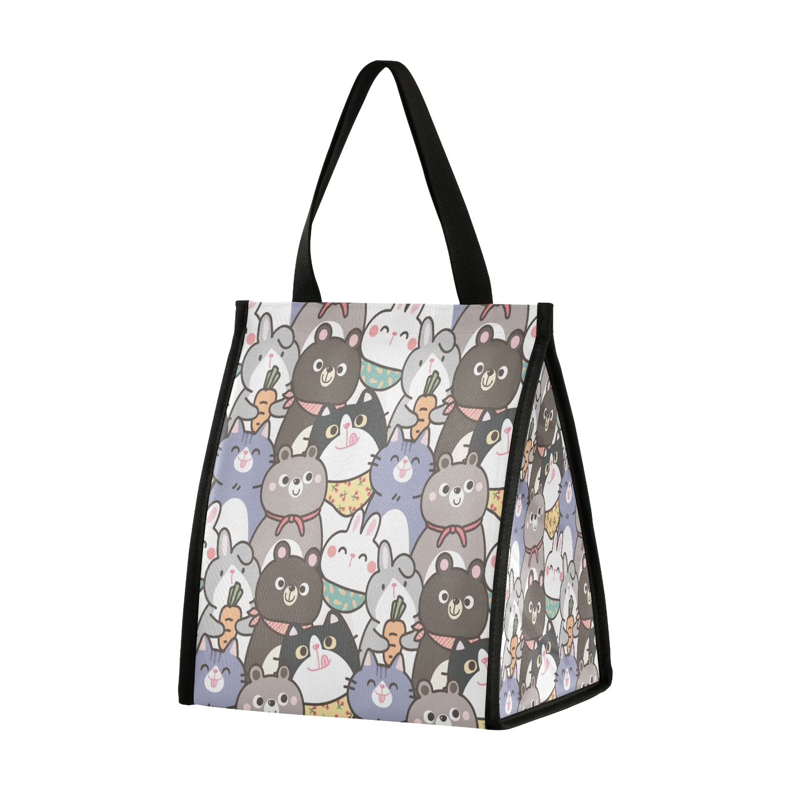 Cute Cartoon Bear Insulated Lunch Bag - Reusable Portable Cooler Tote for Women & Men - Perfect for Work, School, Travel & Picnics - Keep Food Fresh All Day