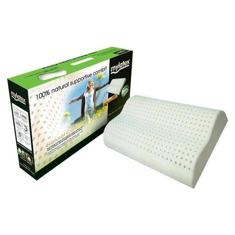 **Mylatex Full Latex Contour Pillow - Ergonomic Neck Support for Side & Back Sleepers - Perfect for Home, Office & Travel**