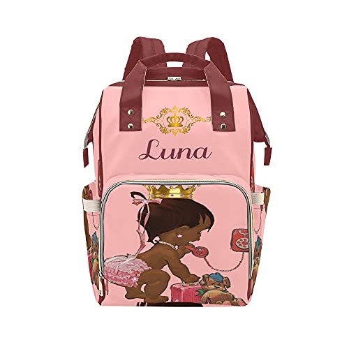 Adorable Bear Print Red Diaper Backpack - Personalized Waterproof Baby Bag for Moms, Nursing Tote & Travel Essentials Organizer - Perfect Baby Shower Gift for Women | Ideal for Daycare, Outings & Hospital Visits