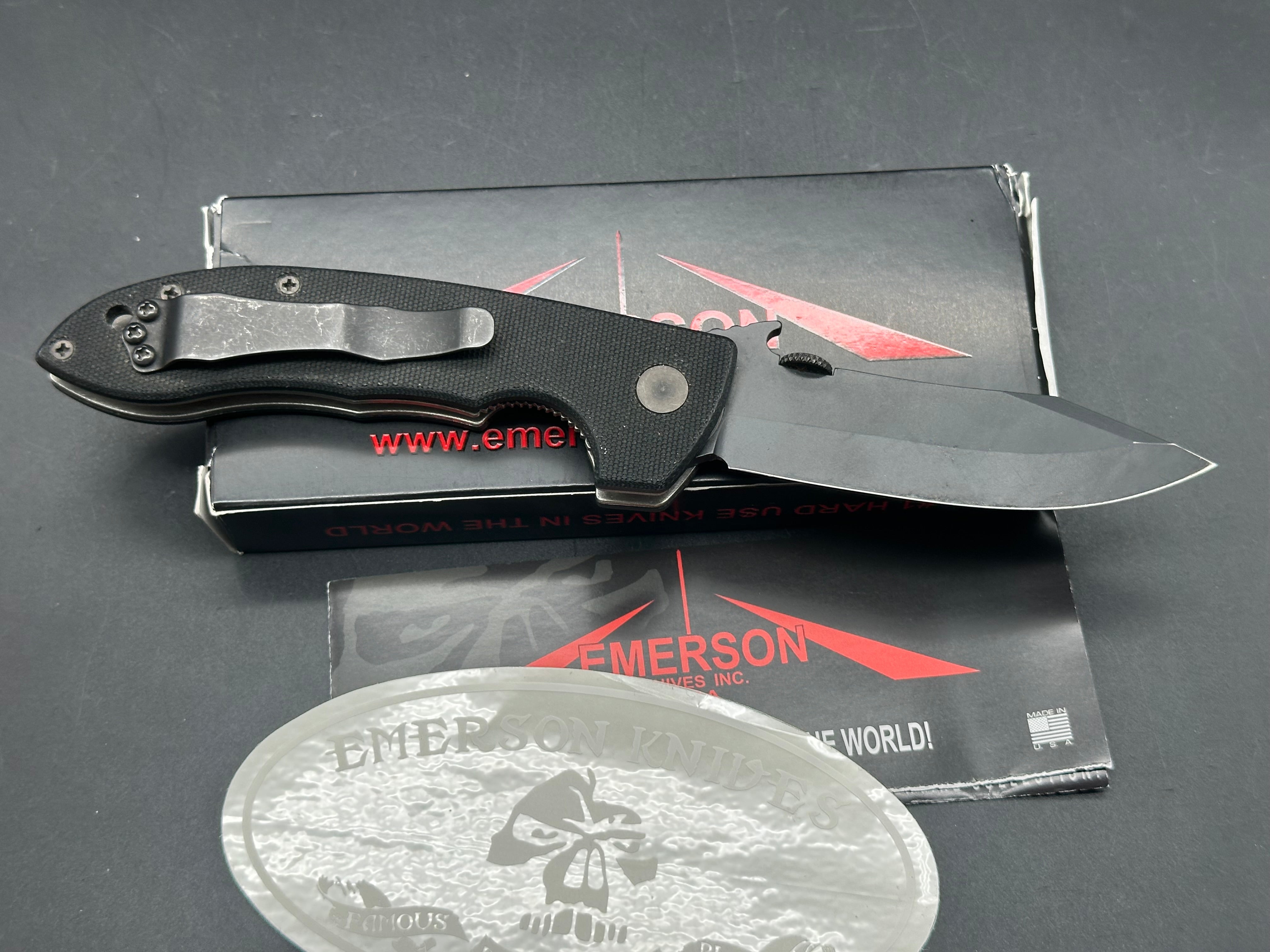 Emerson Knives Mini CQC-8 Folding Pocket Knife - High Carbon Stainless Steel Blade, G10 Handle for EDC, Camping, Hunting & Outdoor Survival