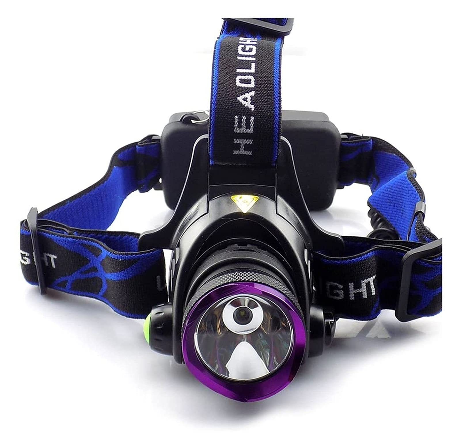 TONPOP Rechargeable LED Headlamp - 3 Brightness Modes, Waterproof, Purple Light for Outdoor Activities | Perfect for Night Fishing, Camping, Hiking & Emergency Use