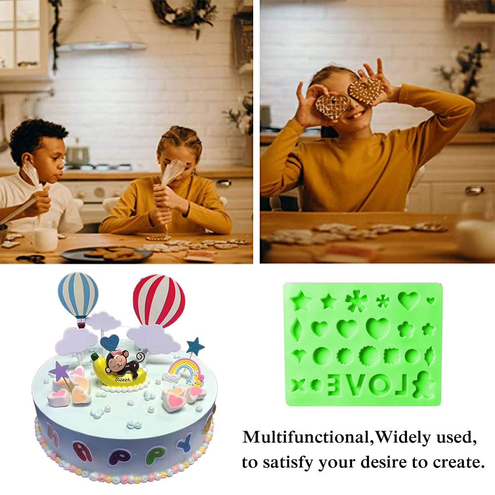 5Pcs Heart-Shaped Silicone Ice Cube Trays - 26 Cavities for Ice, Cake, Candy, Muffin & Chocolate Molds - DIY Baking & Fondant Decorating Tools - Perfect for Valentine's Day, Parties & Home Baking