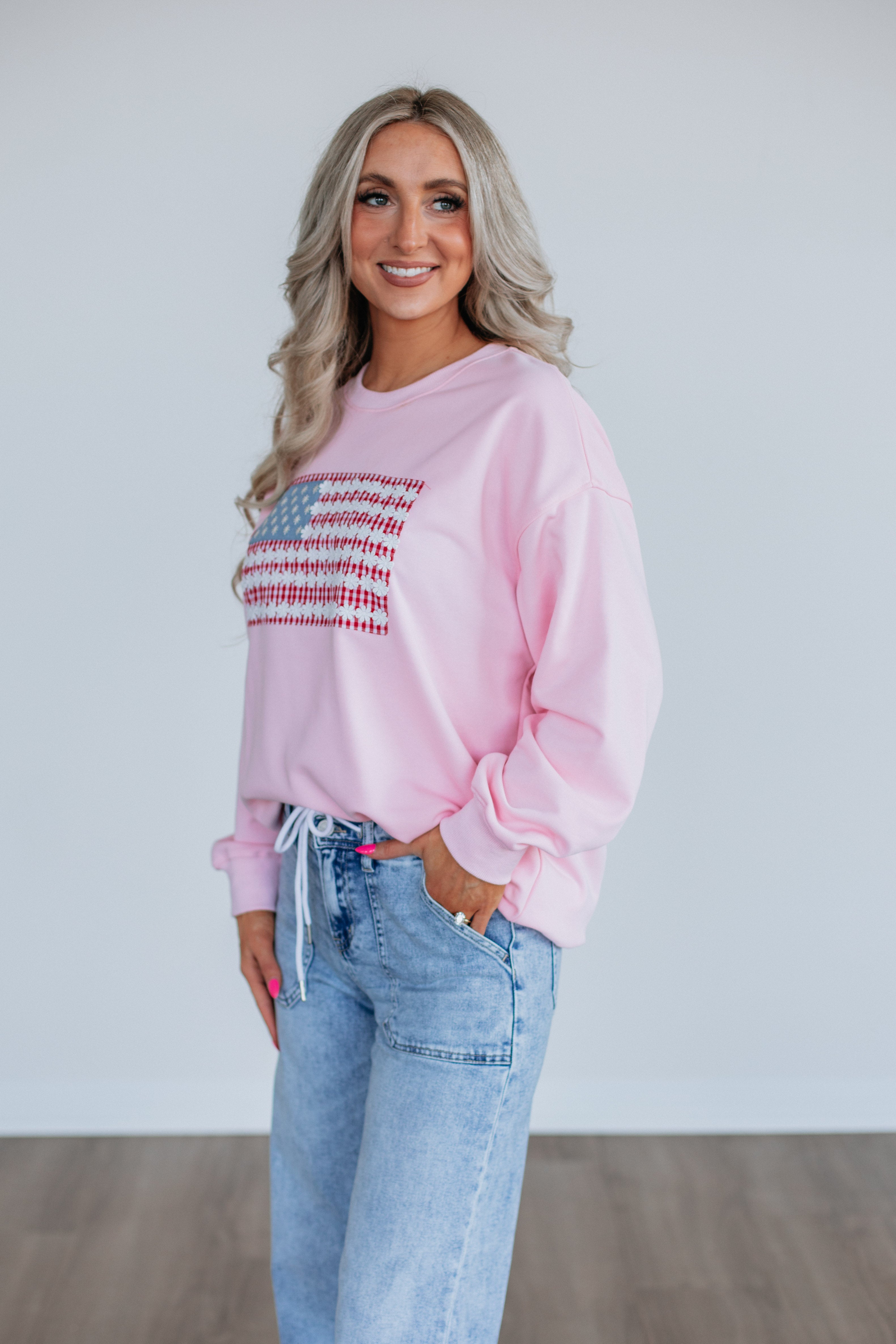 Independence Bae Sweatshirt - American Flag Patriotic Pullover Hoodie for Women | Perfect for 4th of July, Memorial Day & Casual Outfits