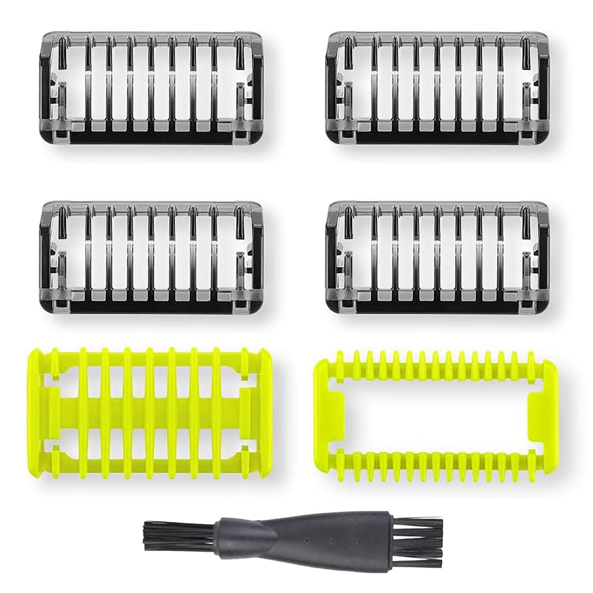 Premium Hair Clipper Blades & Attachments Kit (1/2/3/5mm) - QP2520, QP2530, QP2620, QP2630 Single Blade Replacement for Face & Body Grooming - 7-Piece Professional Barber Accessories Set for Home & Salon Use