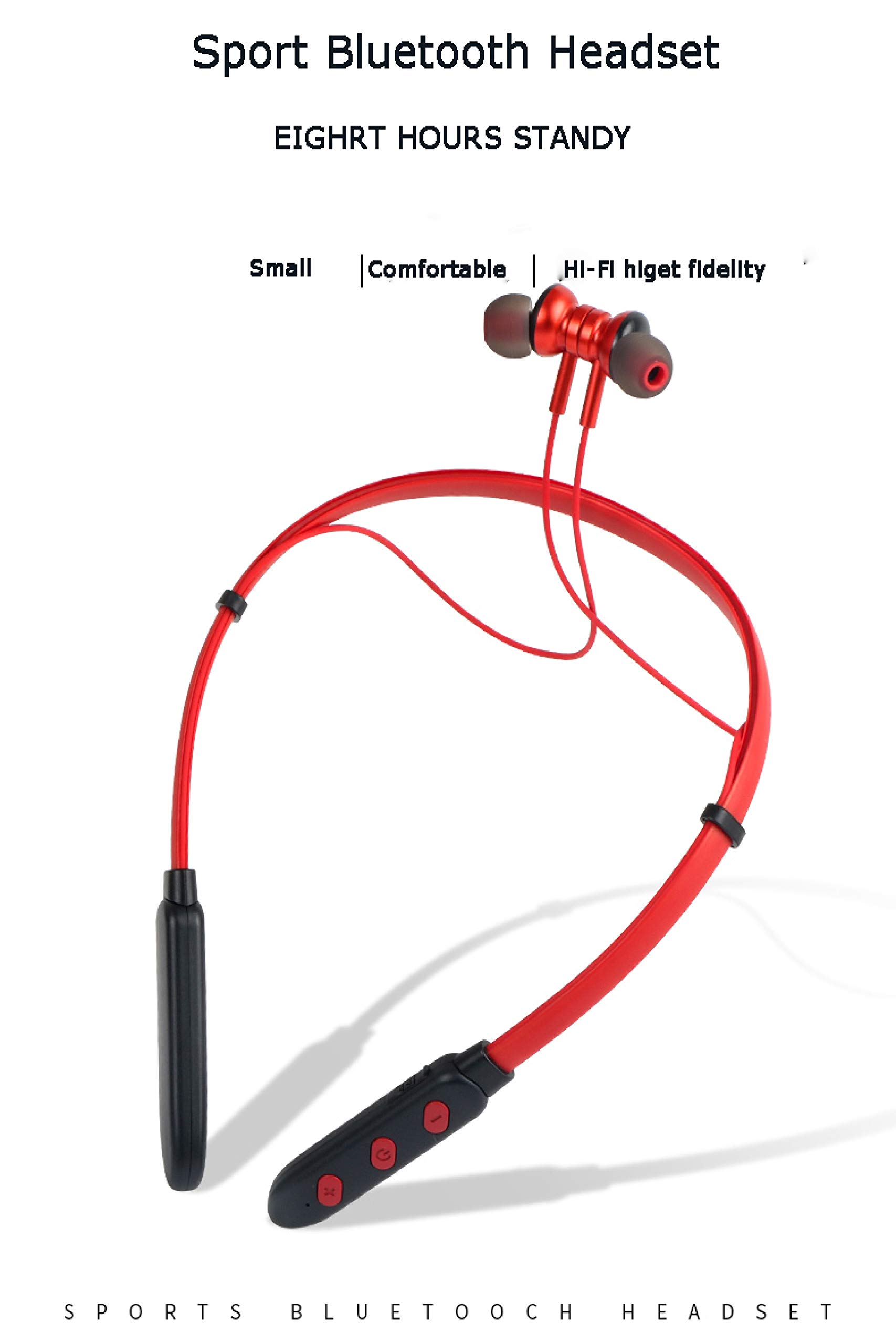 QT S Bluetooth Neckband Headphones - Wireless Stereo Headset with HD Sound V5.0, Noise Cancelling, Sweat/Waterproof for Gym, Workout, Travel & Business | 7-Hour Playtime | Perfect for Running, Commuting & Music Lovers